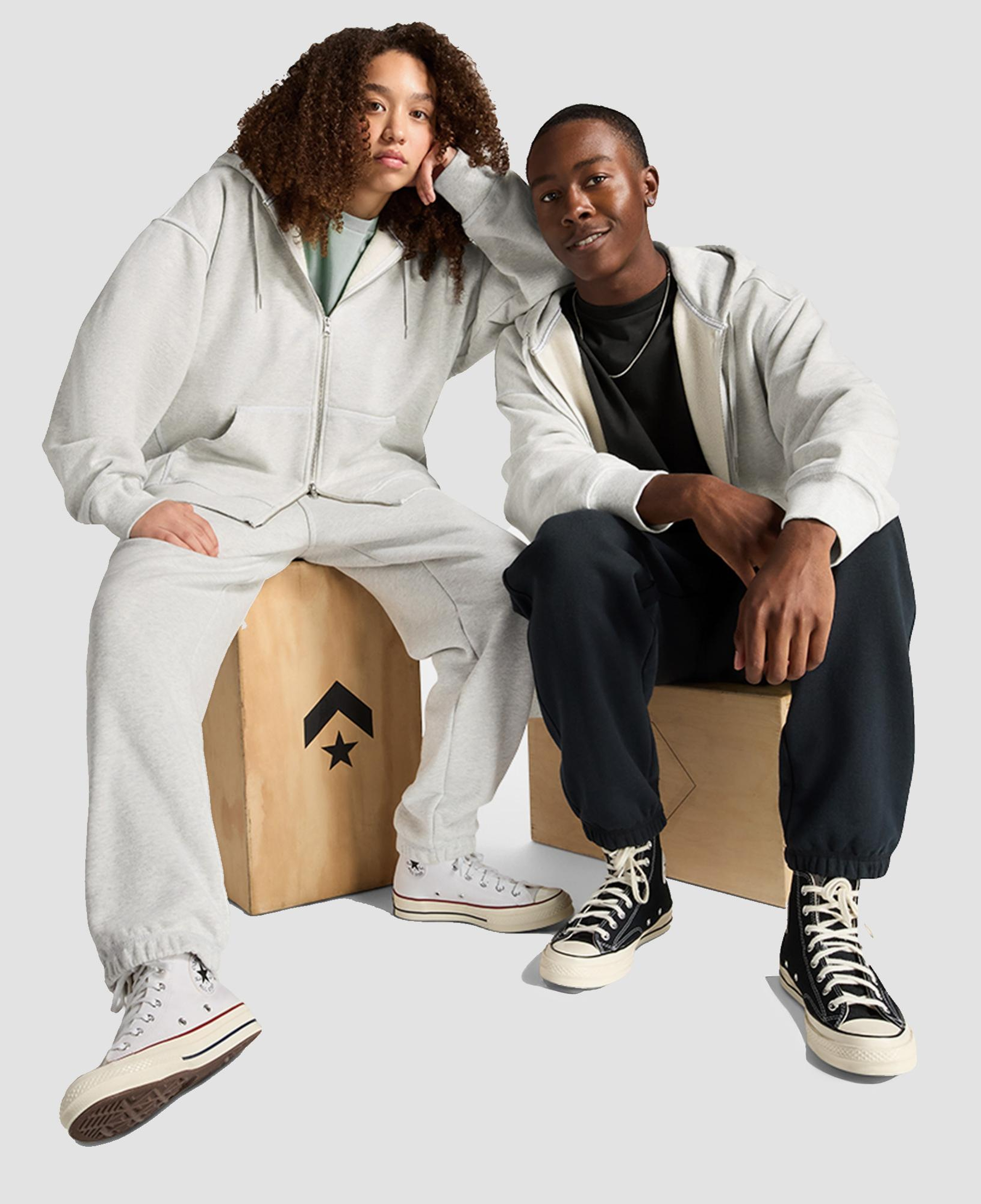 Converse Go-To Star Chevron Unisex Gri Eşofman Üstü