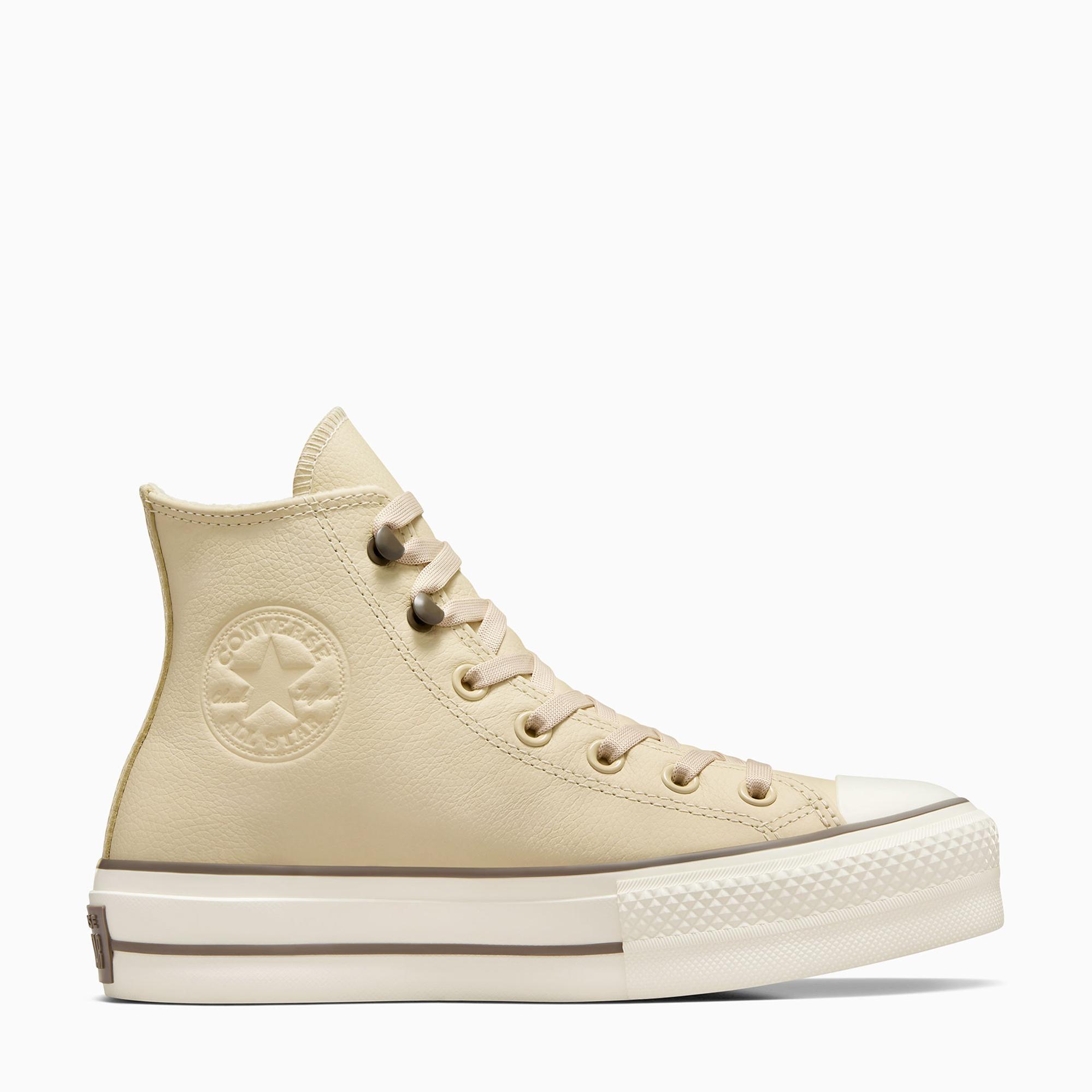 Converse Chuck Taylor All Star Lift Unisex Krem Deri Bot