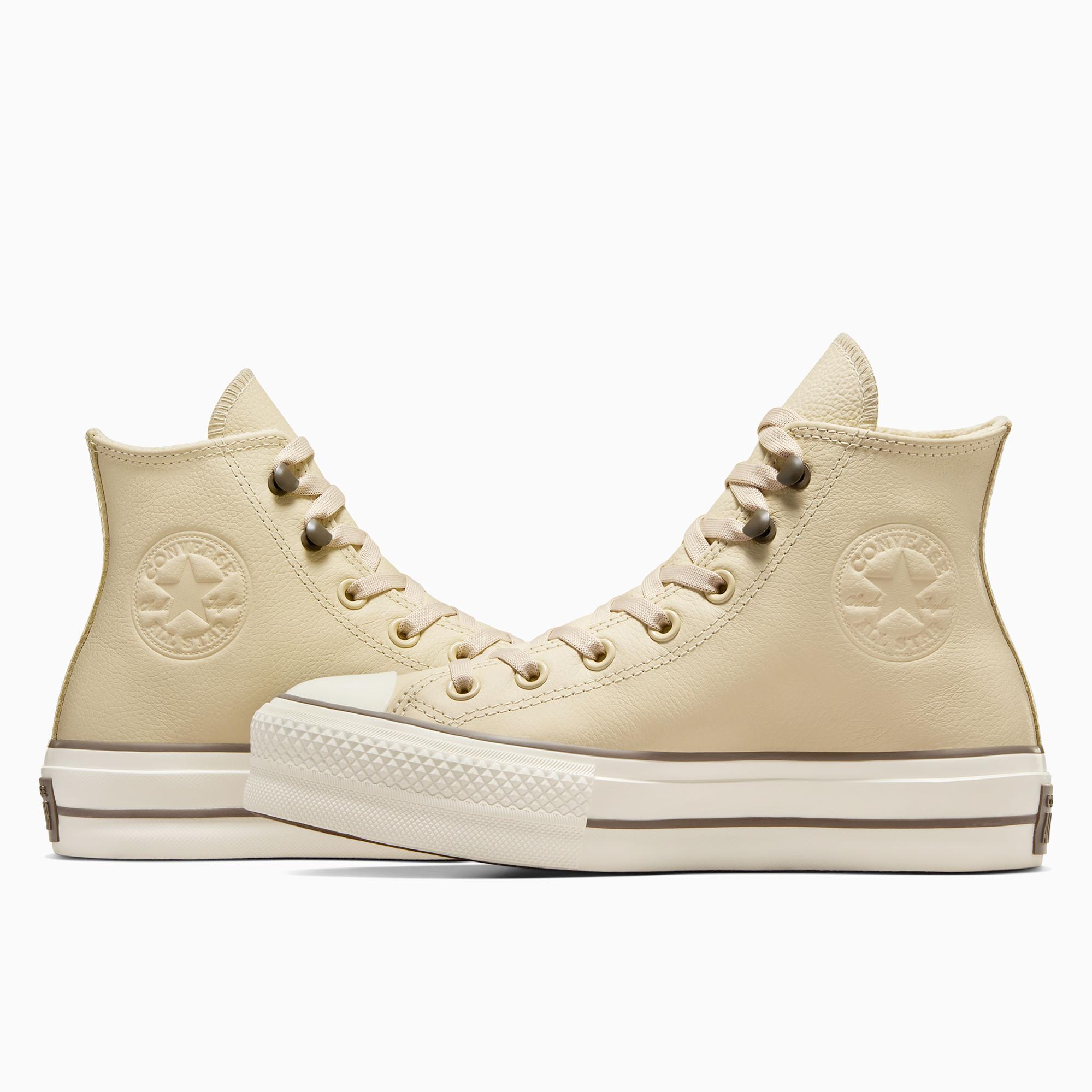 Converse Chuck Taylor All Star Lift Unisex Krem Deri Bot
