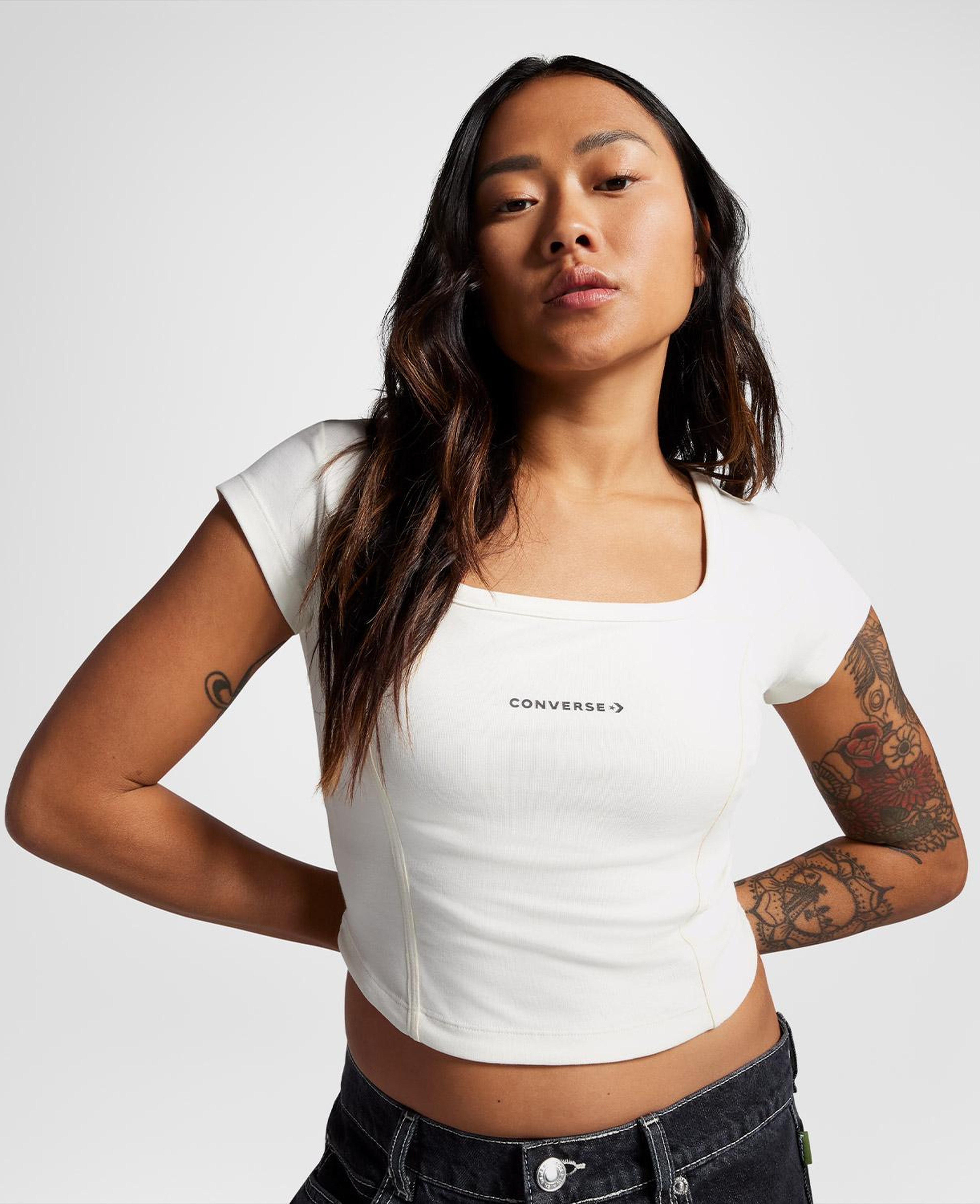 Converse Kadın Beyaz Korse Top T-Shirt