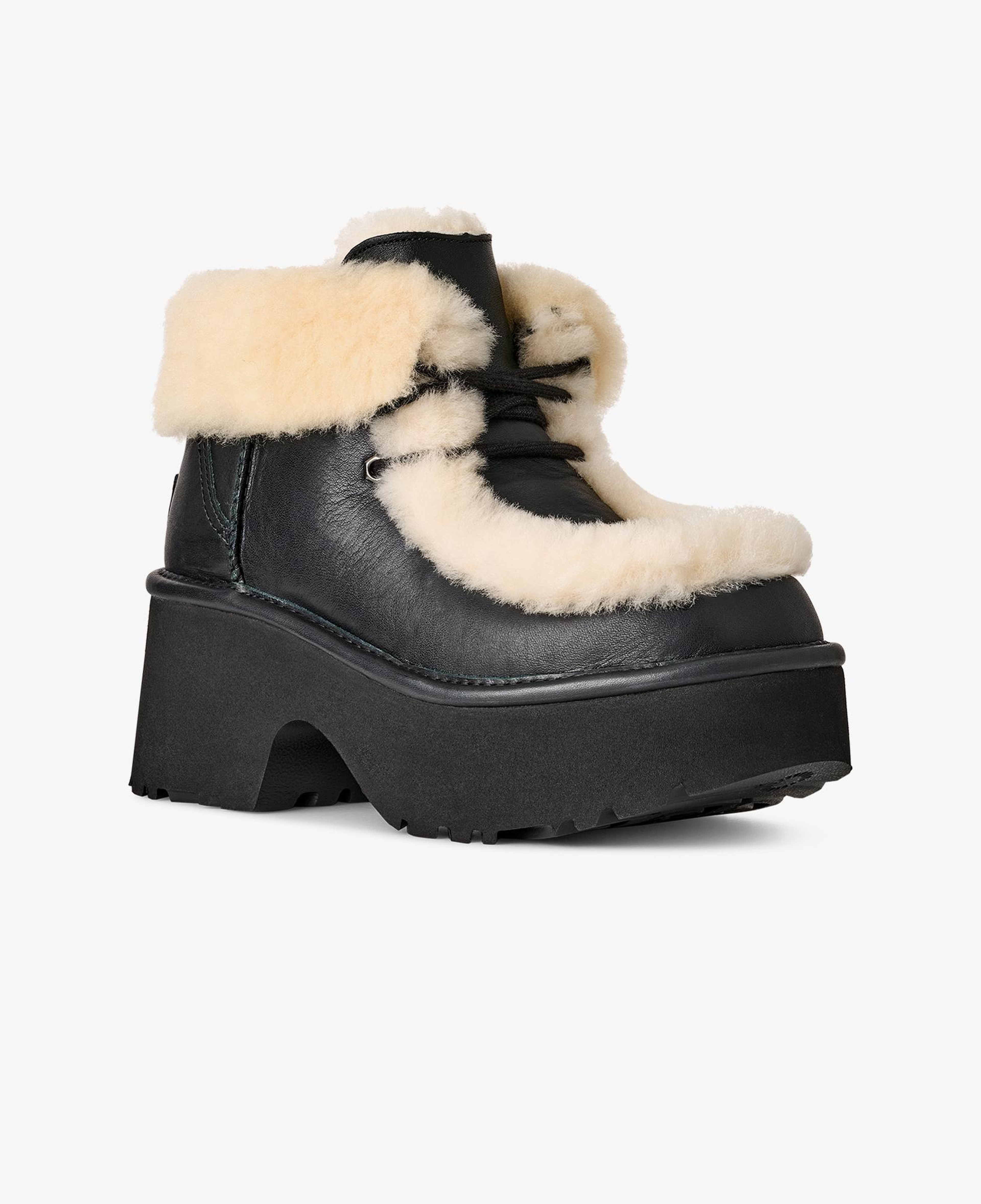 UGG Esmee Leather Lace Up Kadın Siyah Bot