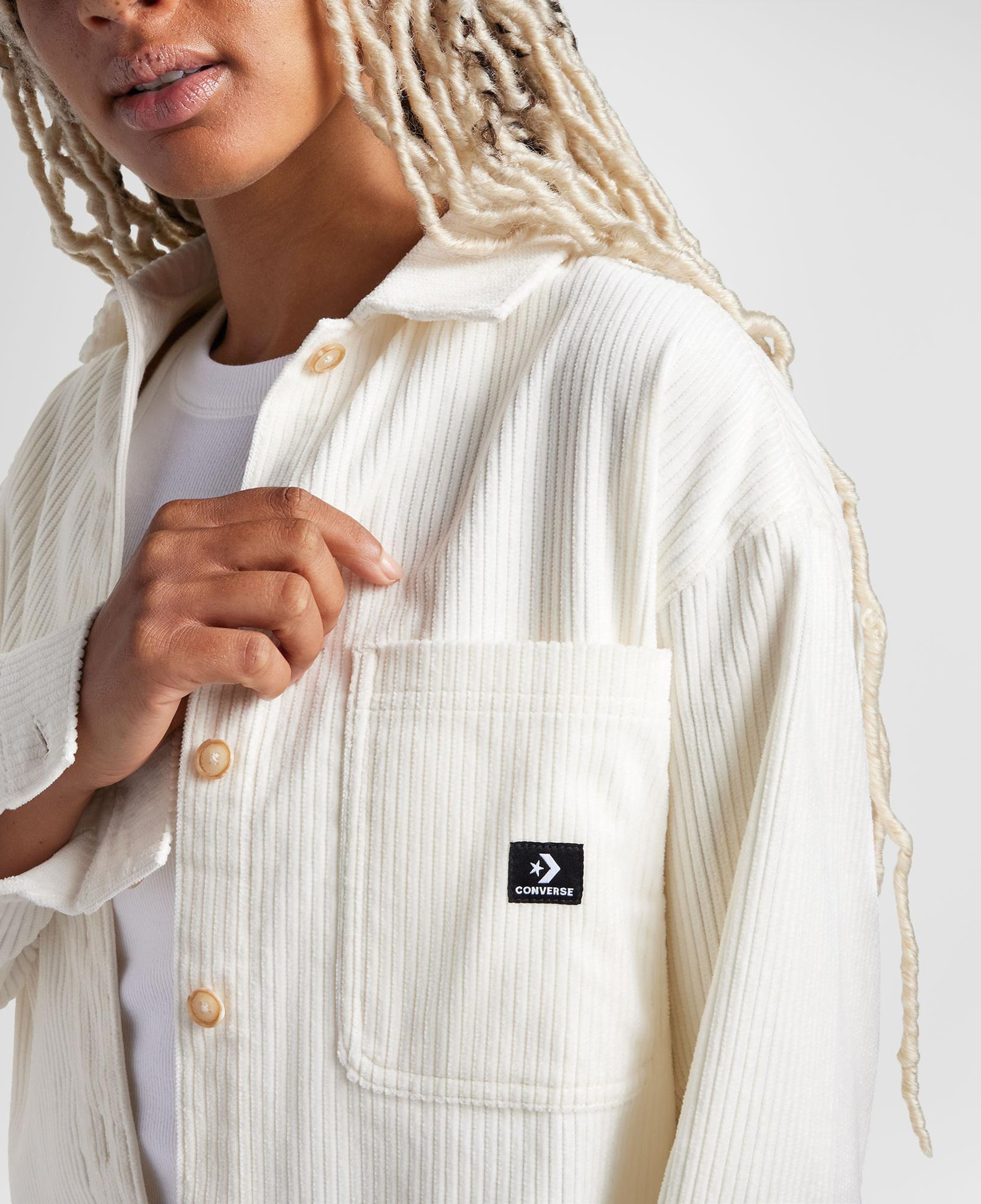 Converse Kadın Kadife Beyaz Gömlek