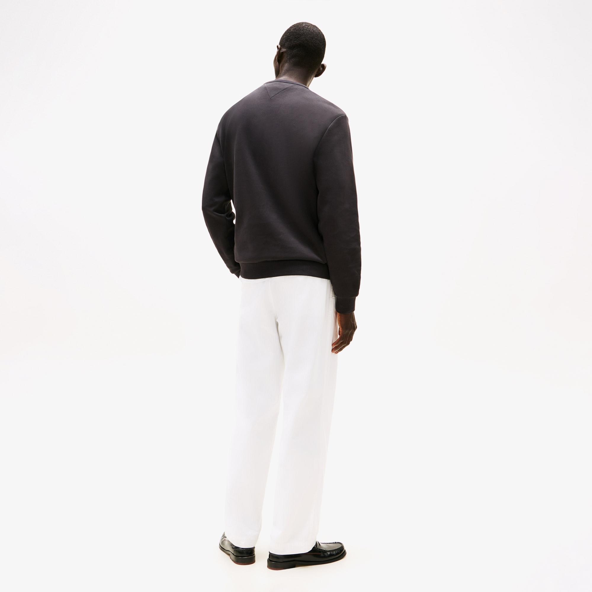 Tommy Hilfiger Essential Intechno Yuvarlak Yaka Erkek Siyah Sweatshirt