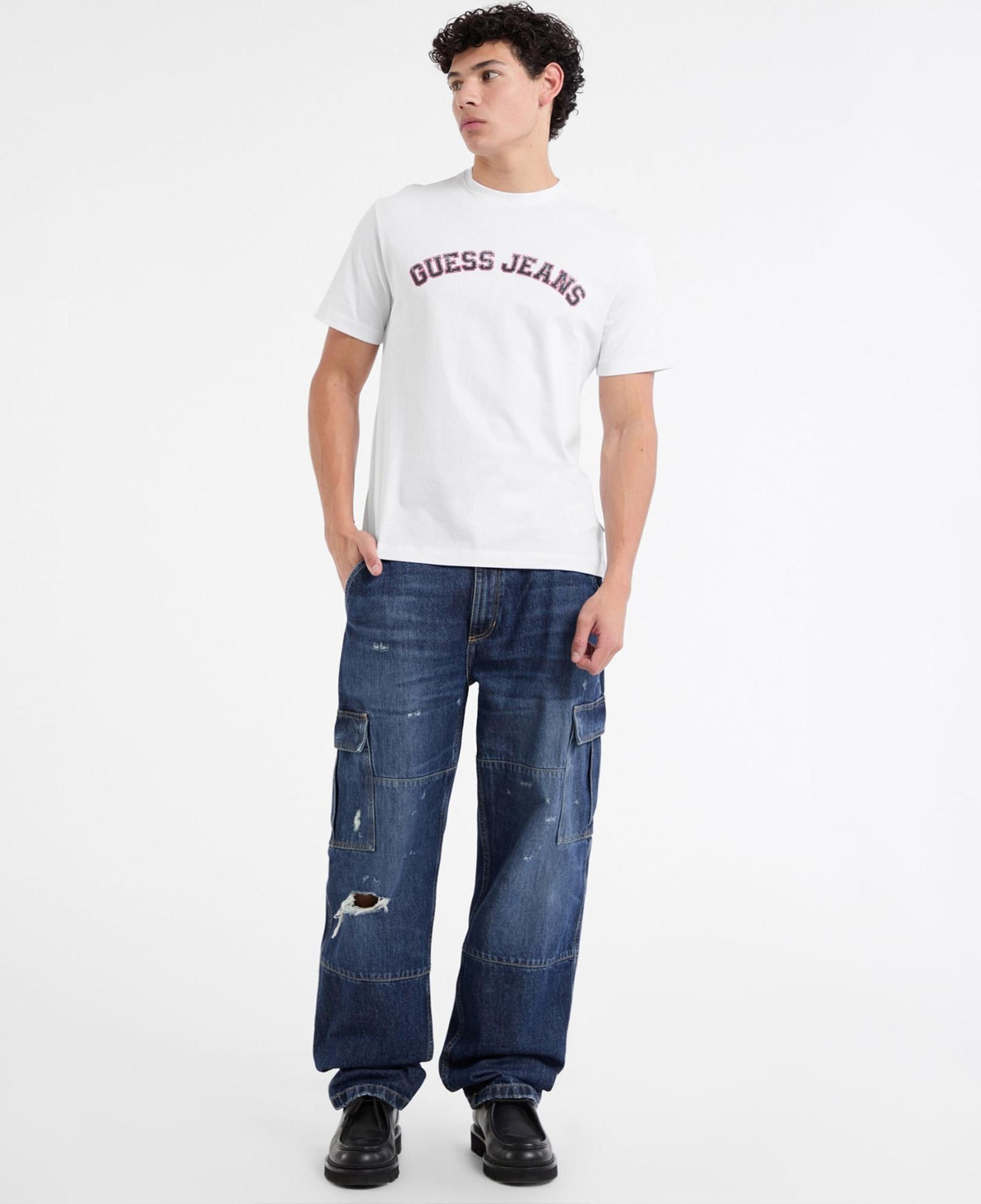 Guess Mid Organic Heavy Erkek Beyaz T-Shirt