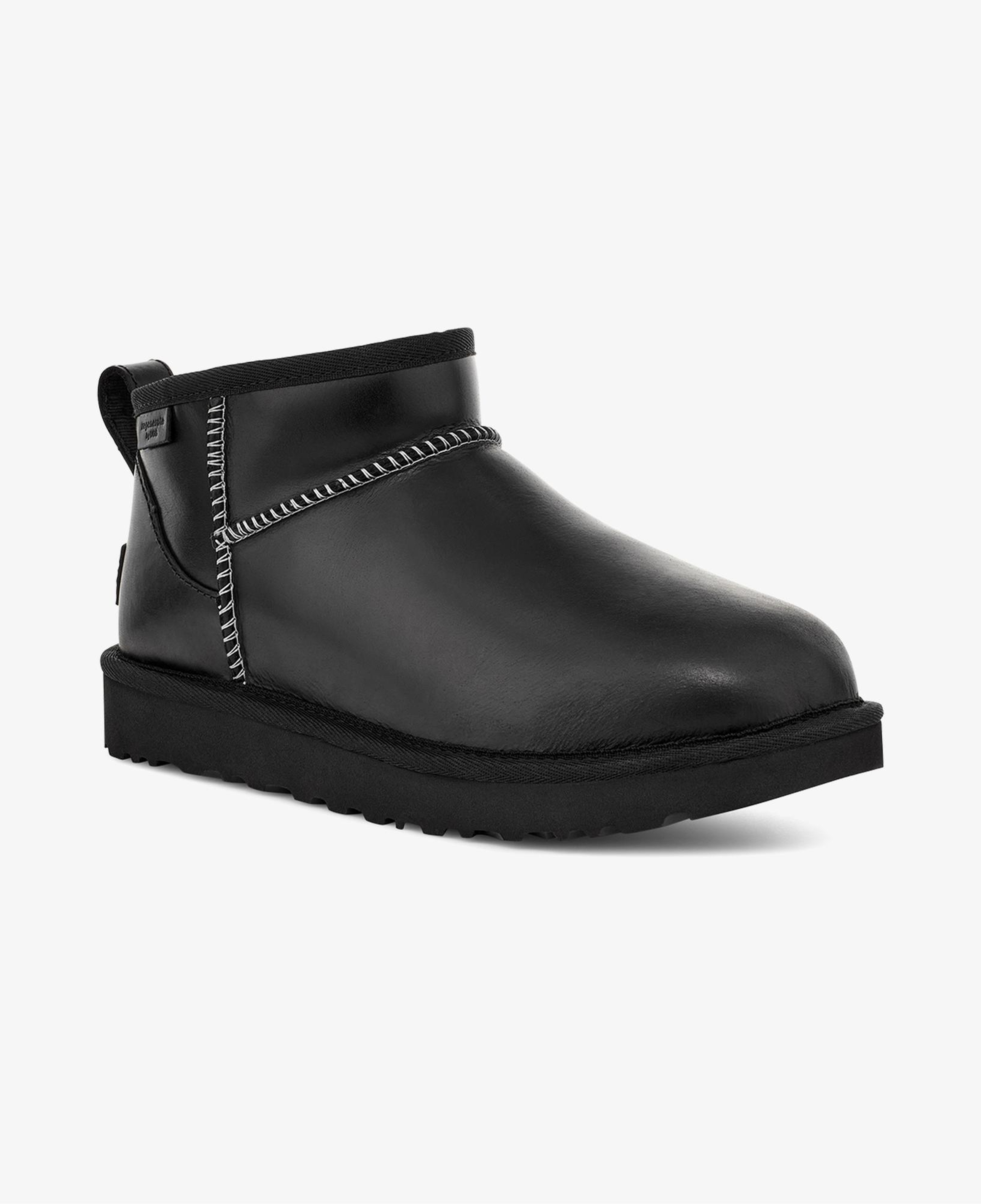 UGG Classic Ultra Mini Leather Regen Kadın Siyah Bot