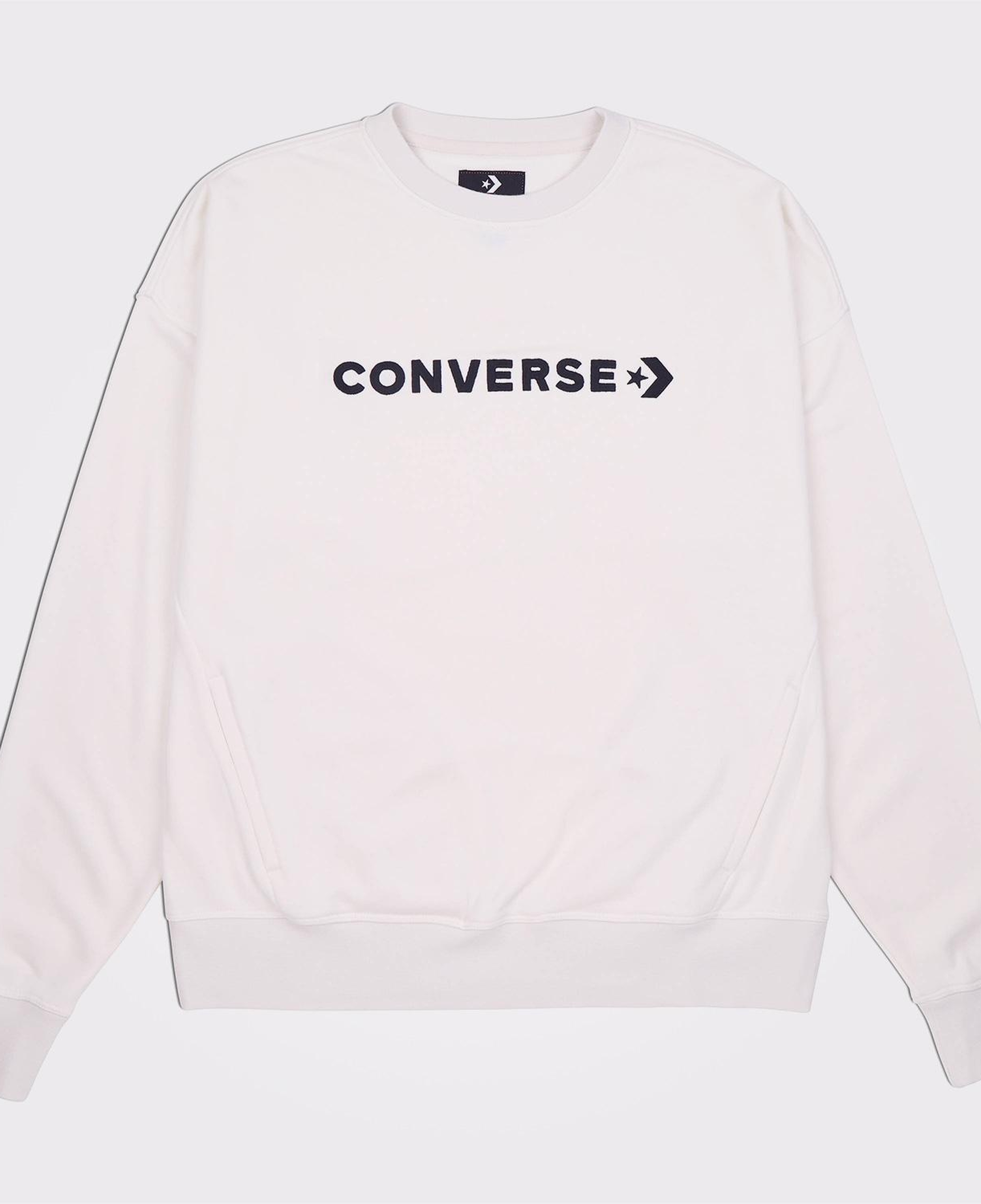 Converse Wordmark Boyfriend Crew Kadın Beyaz Sweatshirt