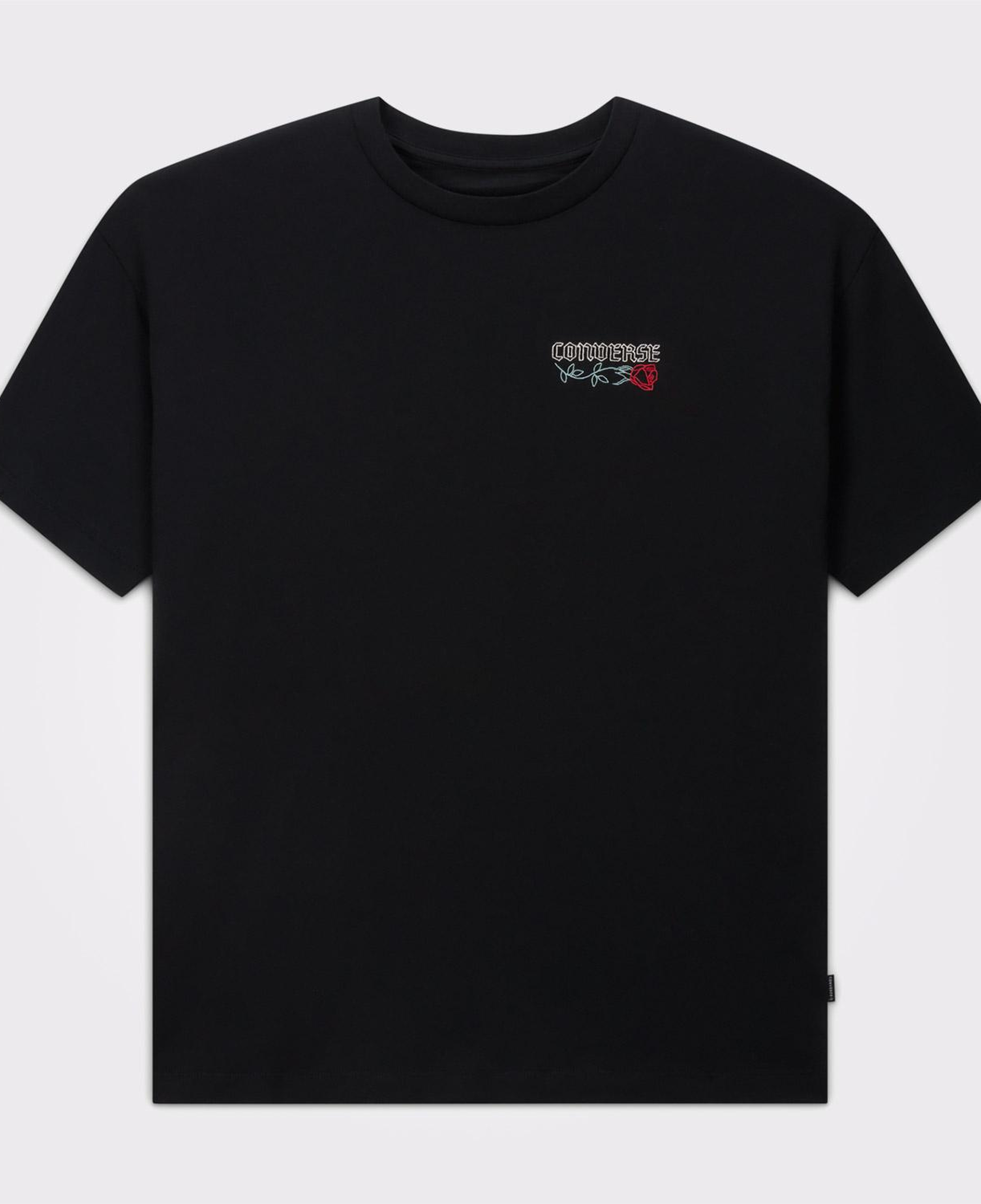 Converse Kadın Baskılı Siyah T-Shirt