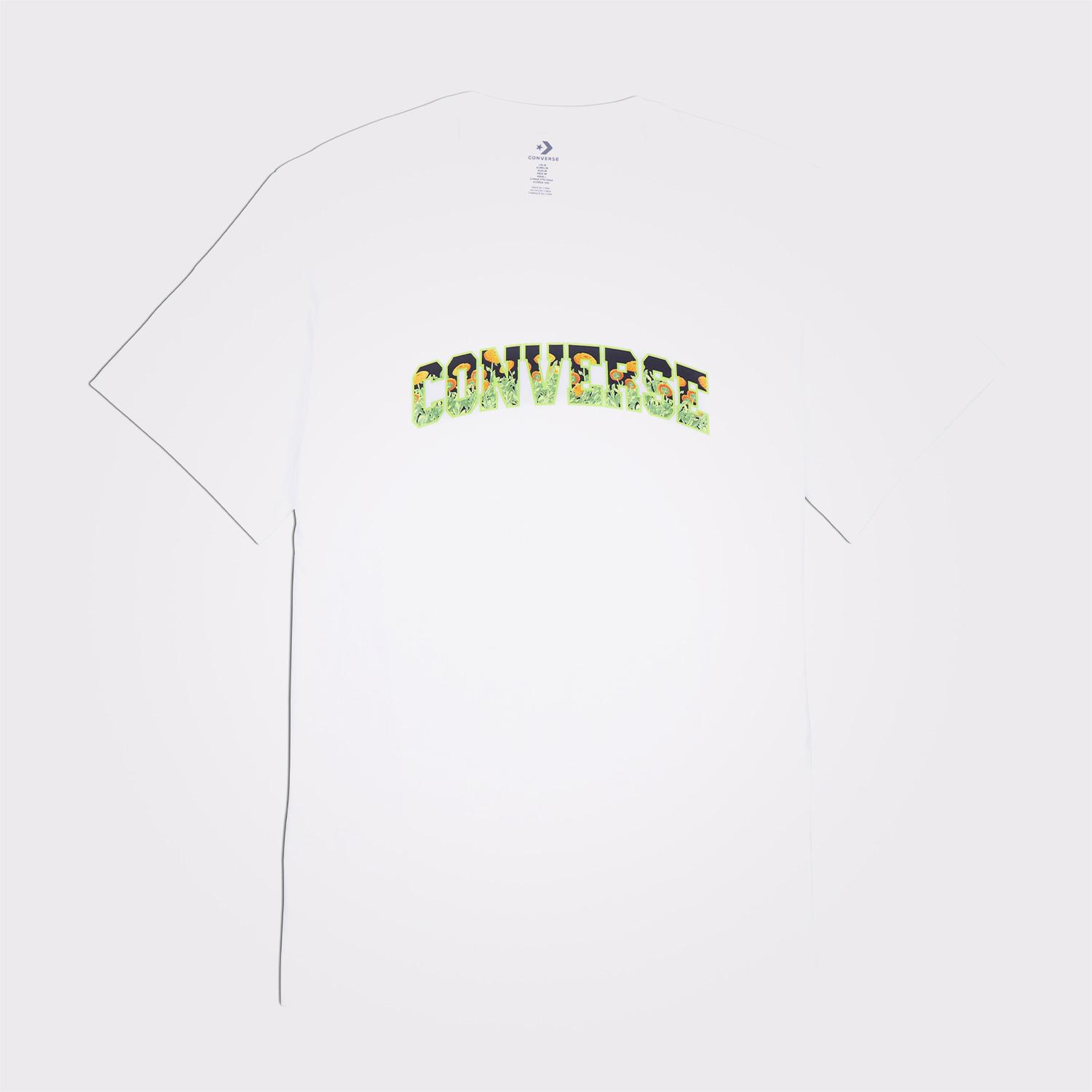 Converse Floral Erkek Beyaz T-Shirt