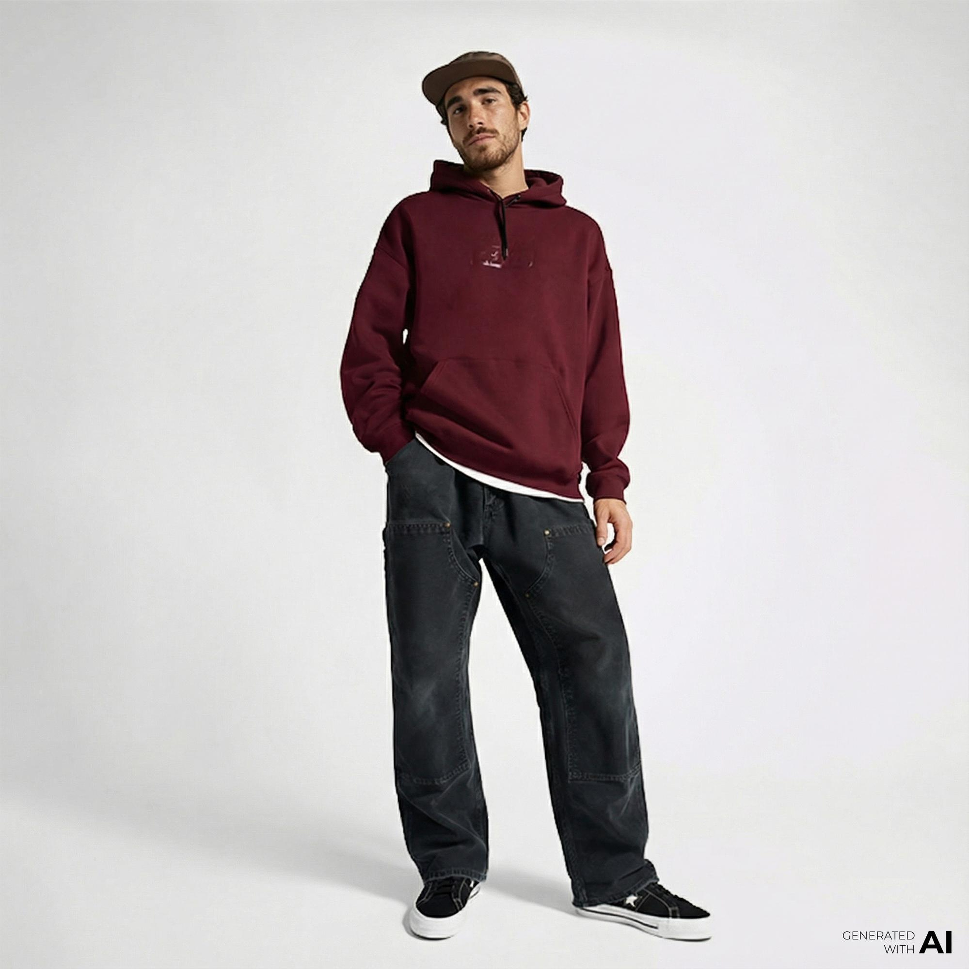 Converse Cons Erkek Bordo Hoodie