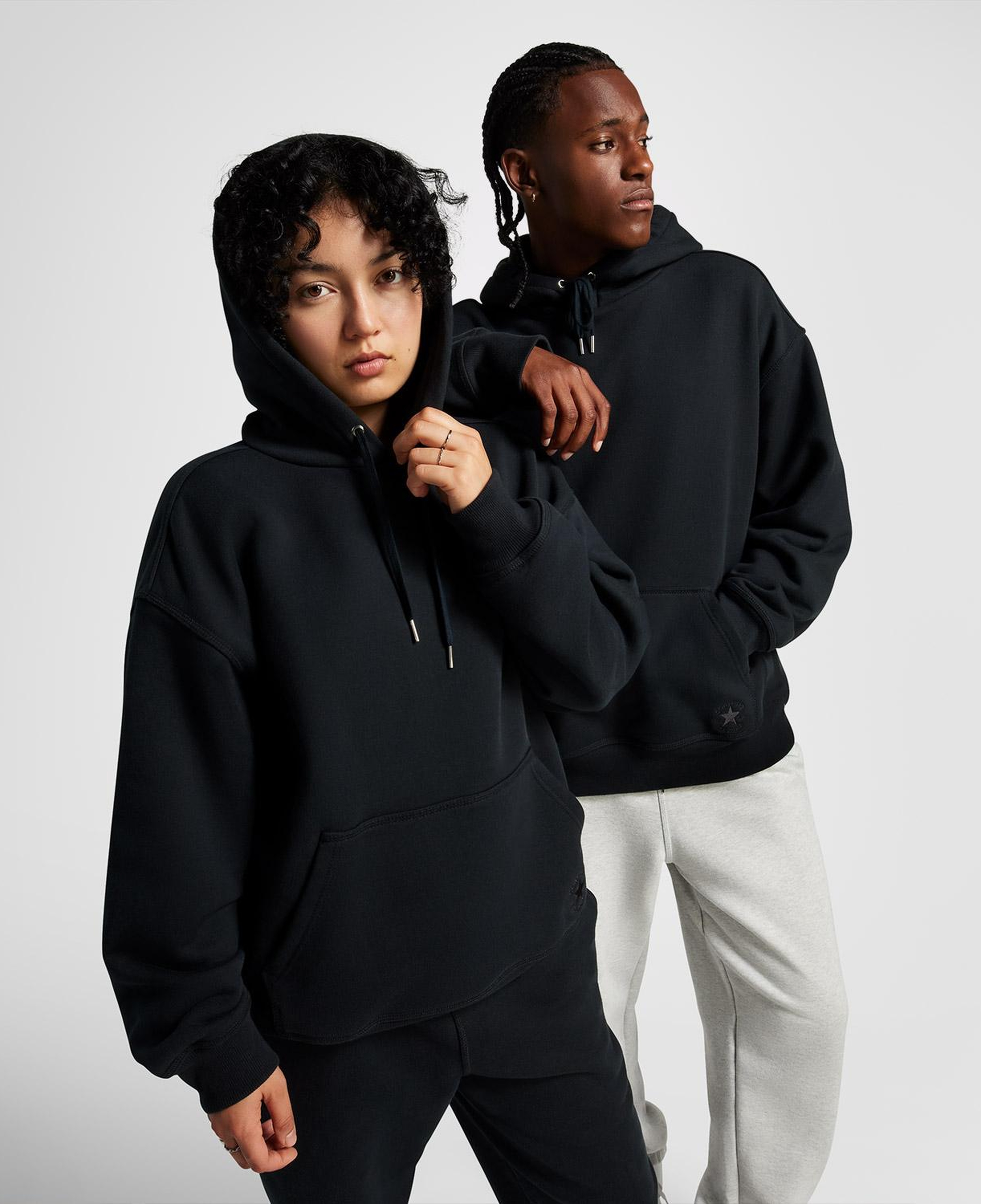 Converse Unisex Loose Fit Siyah Hoodie