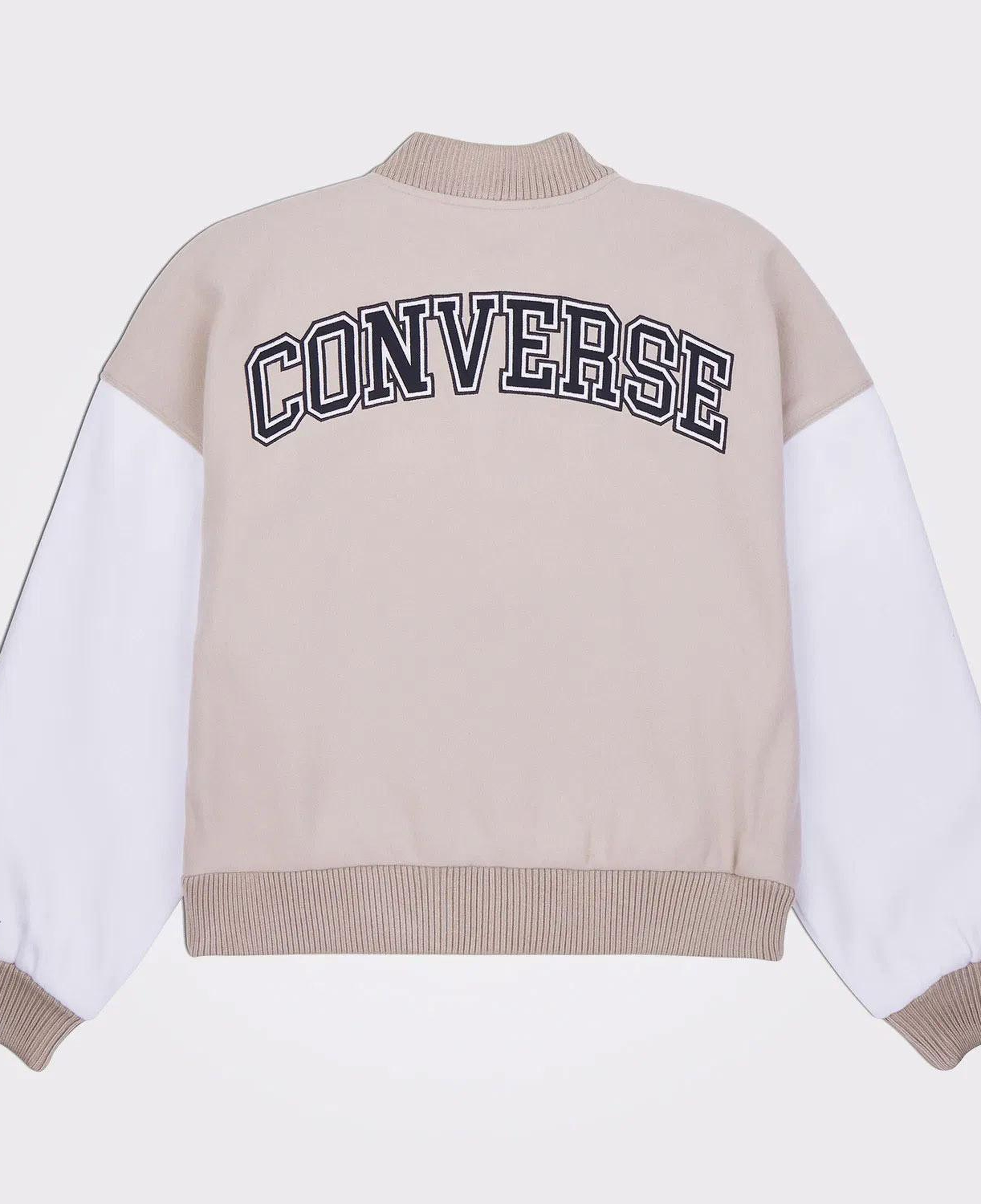 Converse Kadın Dik Yaka Bej Bomber Ceket