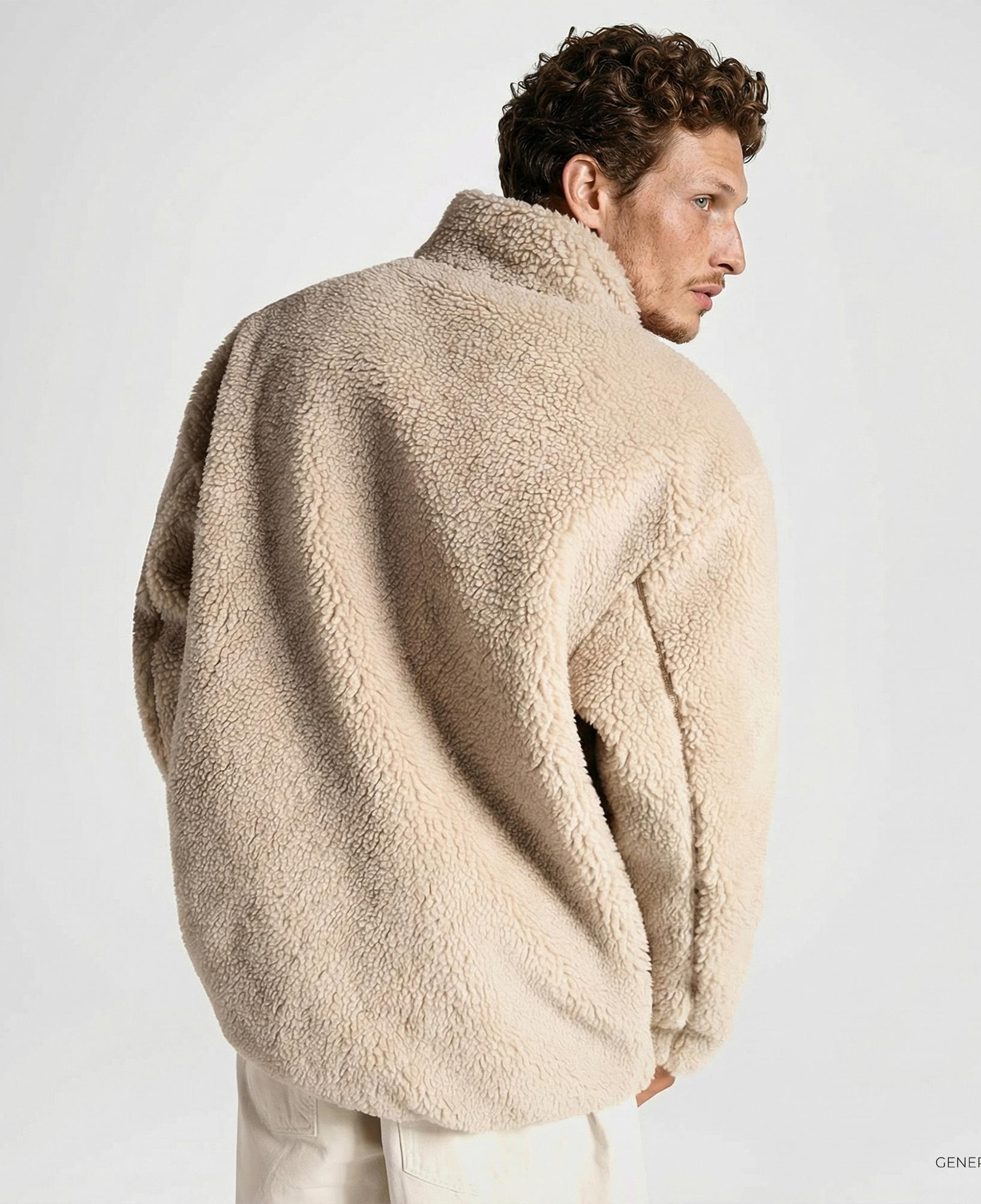 Converse Erkek Dik Yaka Çift Taraflı Bej Mont