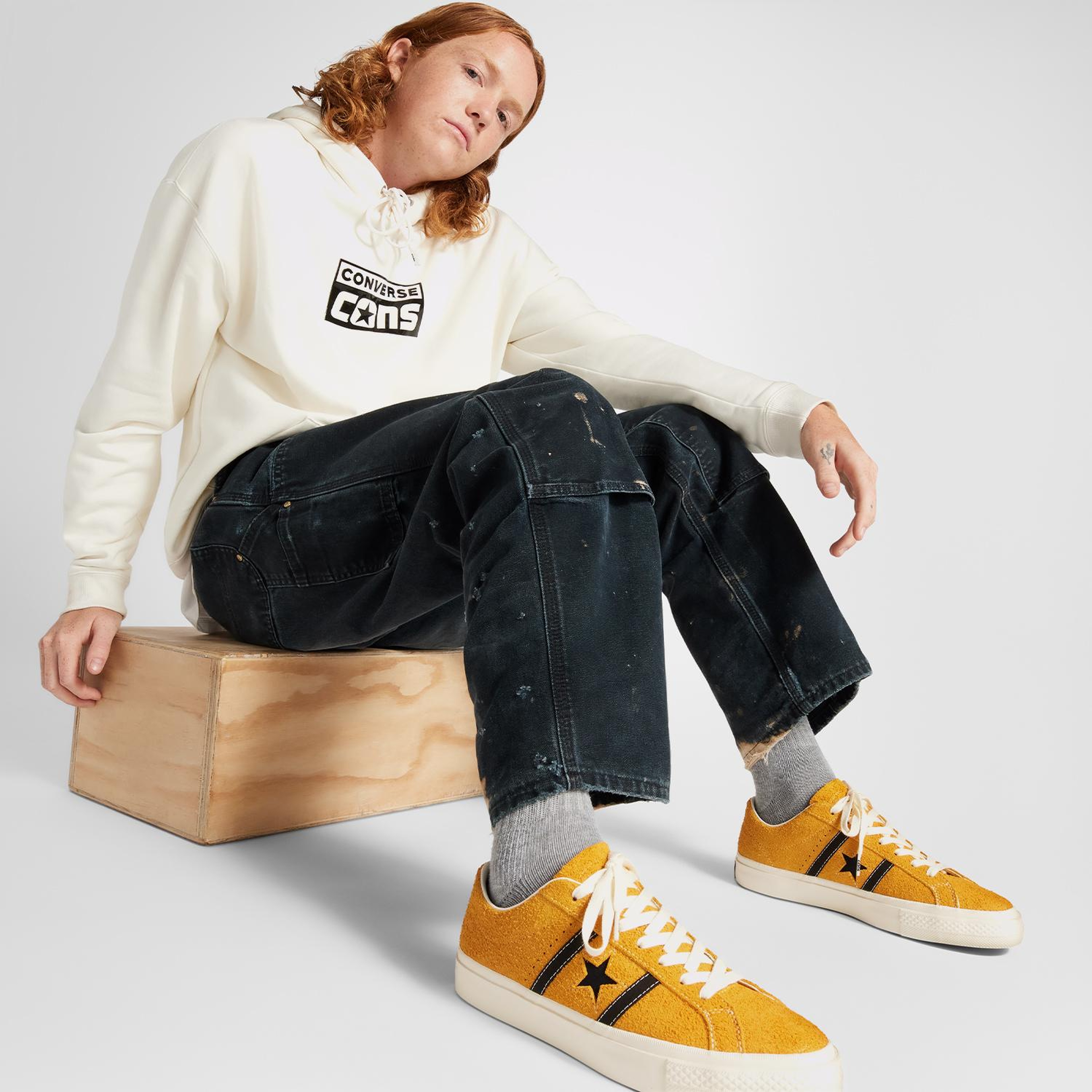 Converse One Star Academy Pro Unisex Sarı Süet Sneaker