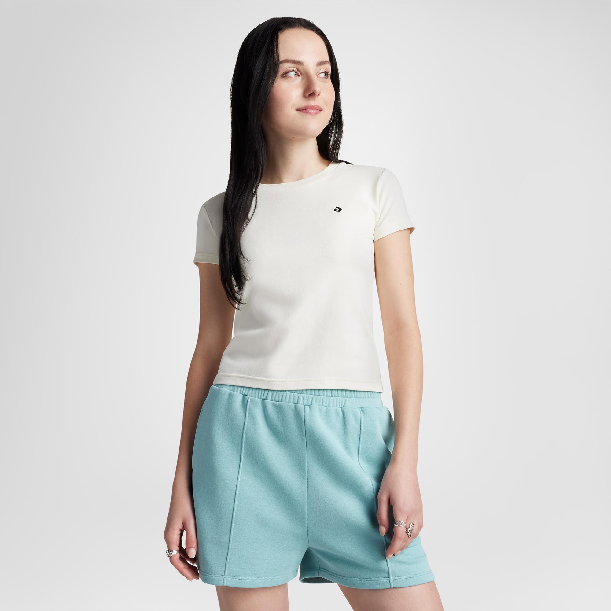 Converse Slim Fit Kadın Beyaz T-Shirt