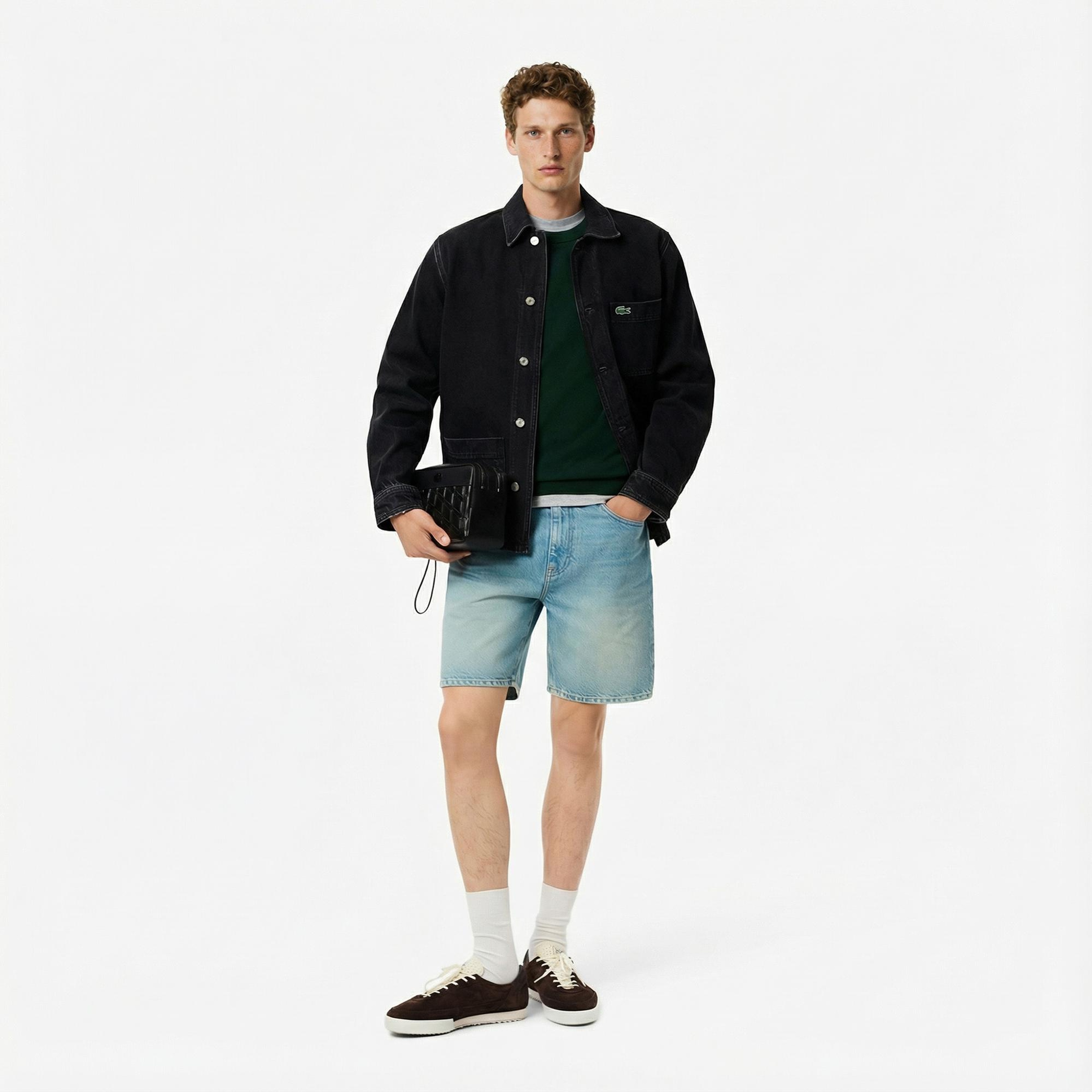 Lacoste Erkek Regular Fit Bisiklet Yaka Koyu Yeşil Kazak