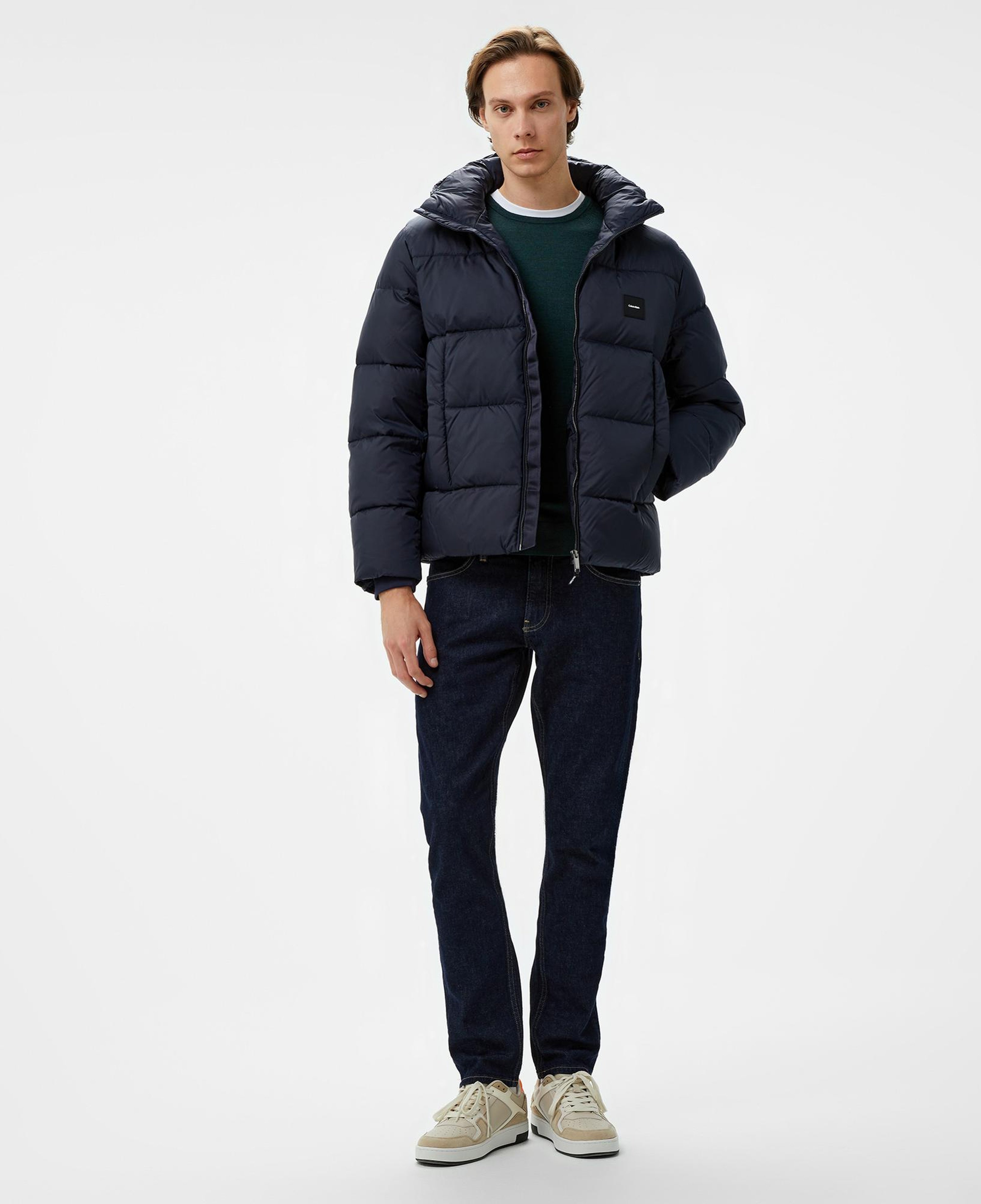 Calvin Klein Hooded Quilt Puffer Erkek Lacivert Mont