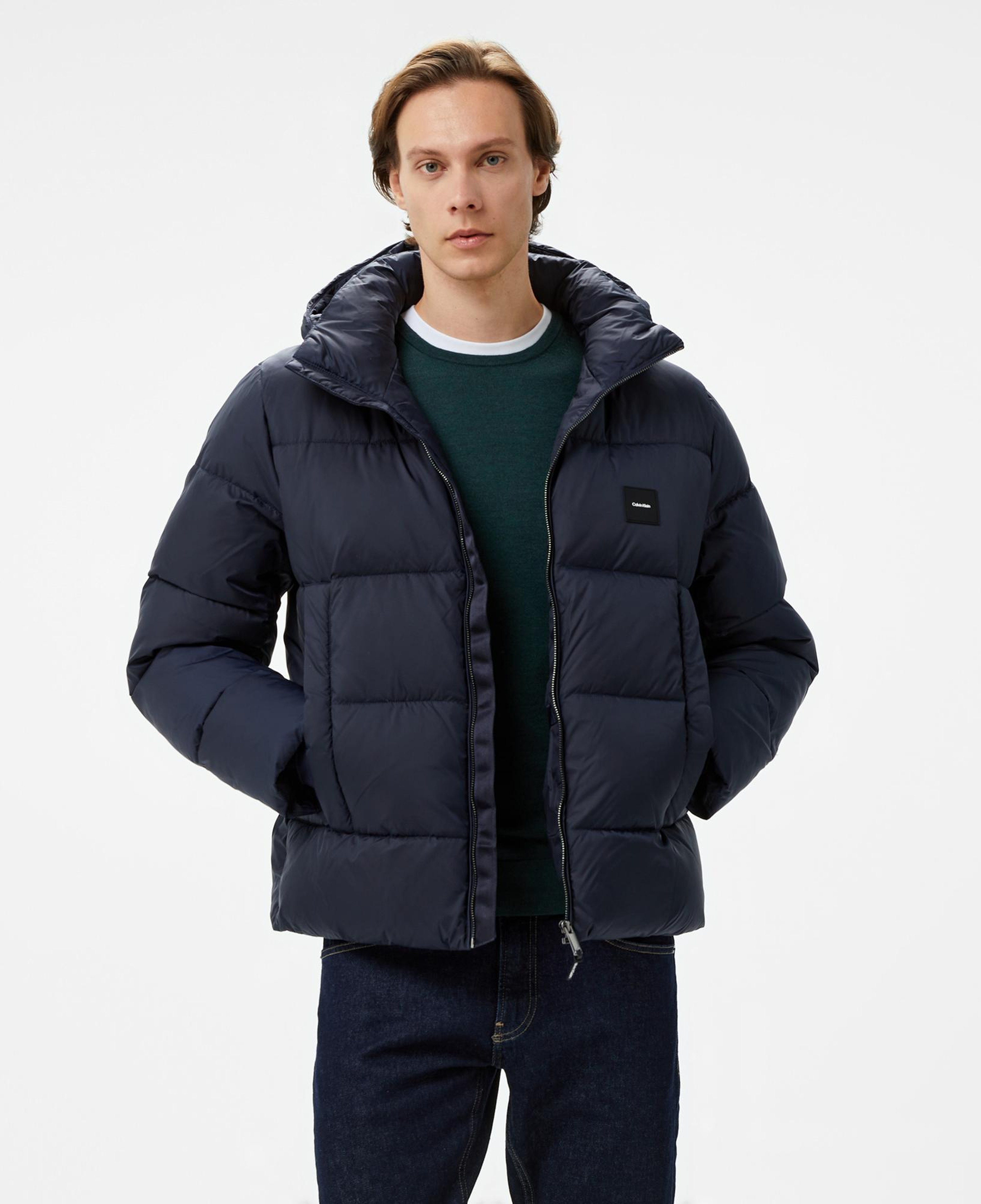 Calvin Klein Hooded Quilt Puffer Erkek Lacivert Mont