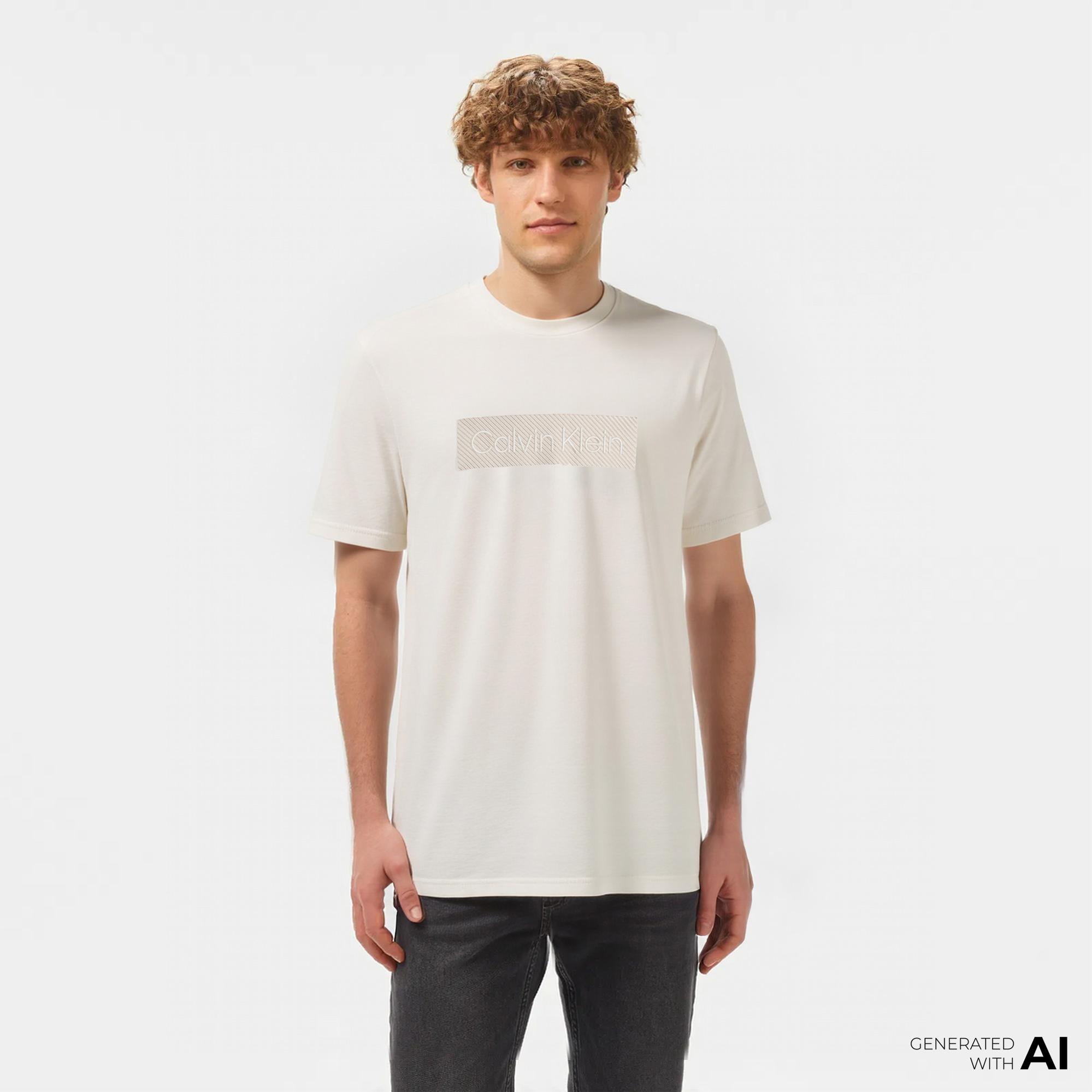 Calvin Klein Erkek Beyaz T-Shirt