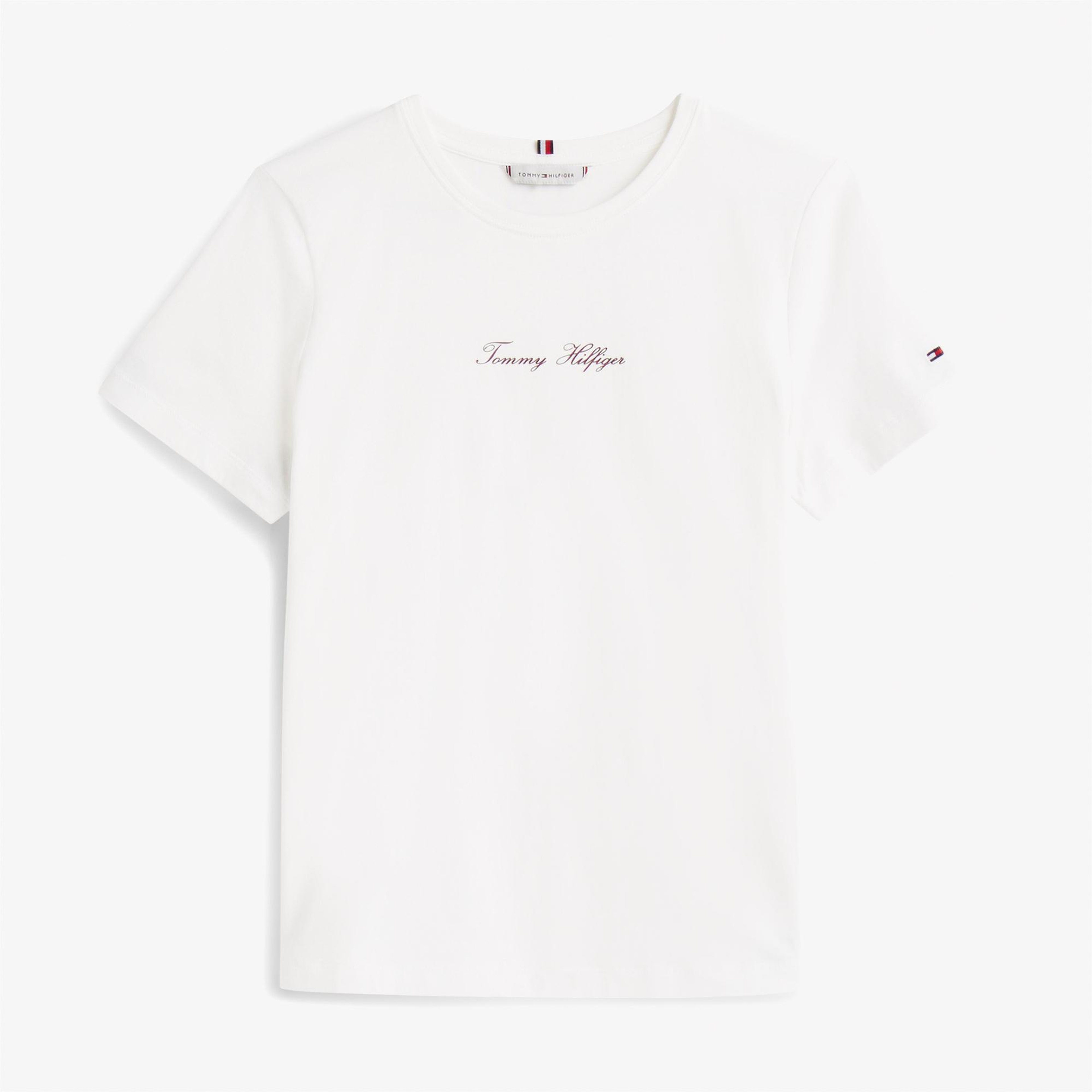 Tommy Hilfiger Classic Script Regular Kadın Beyaz T-Shirt