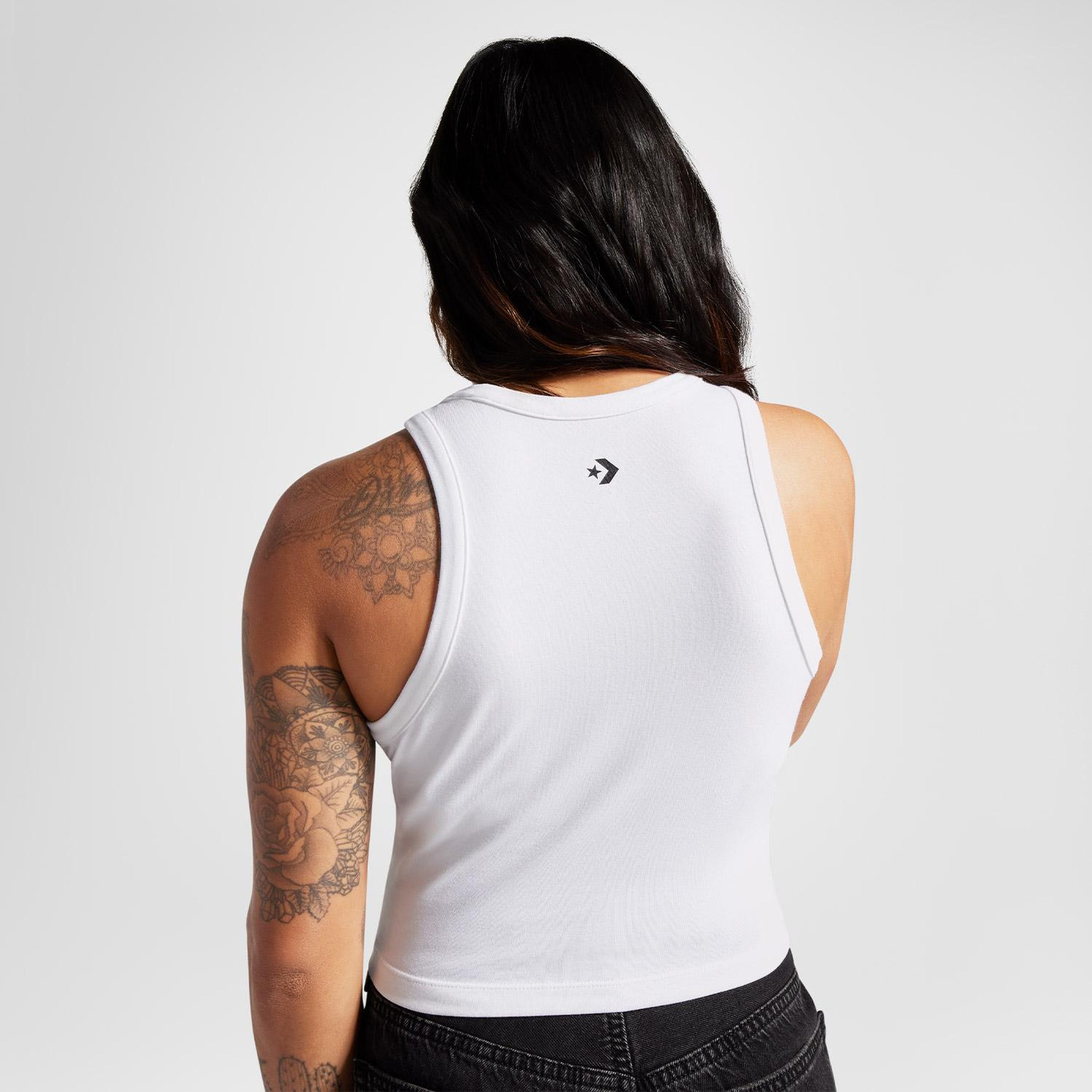 Converse Slim Fit Kadın Beyaz Crop Top