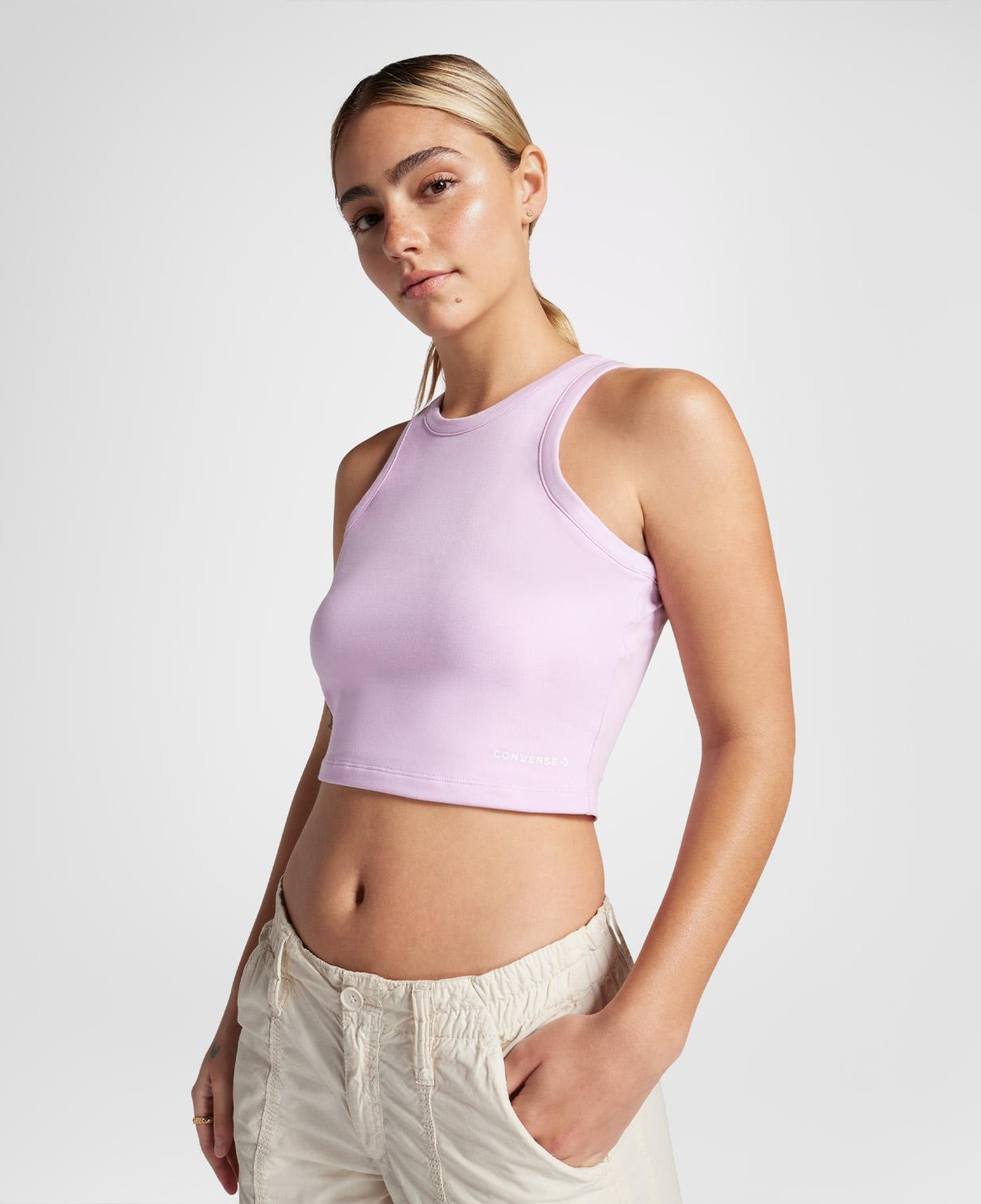 Converse Slim Fit Kadın Lila Crop Top