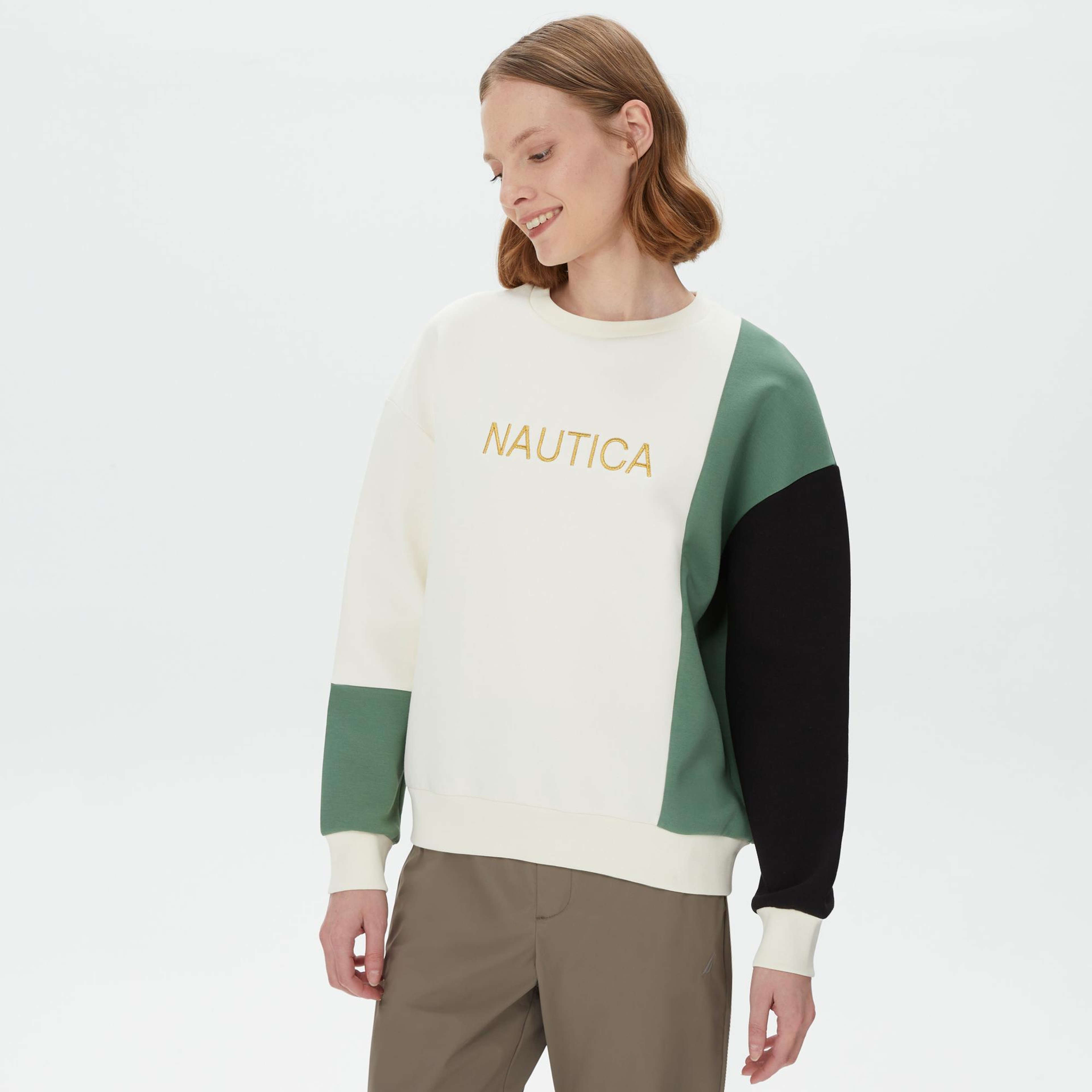 Nautica Kadın Yeşil Relaxed Fit Sweatshirt