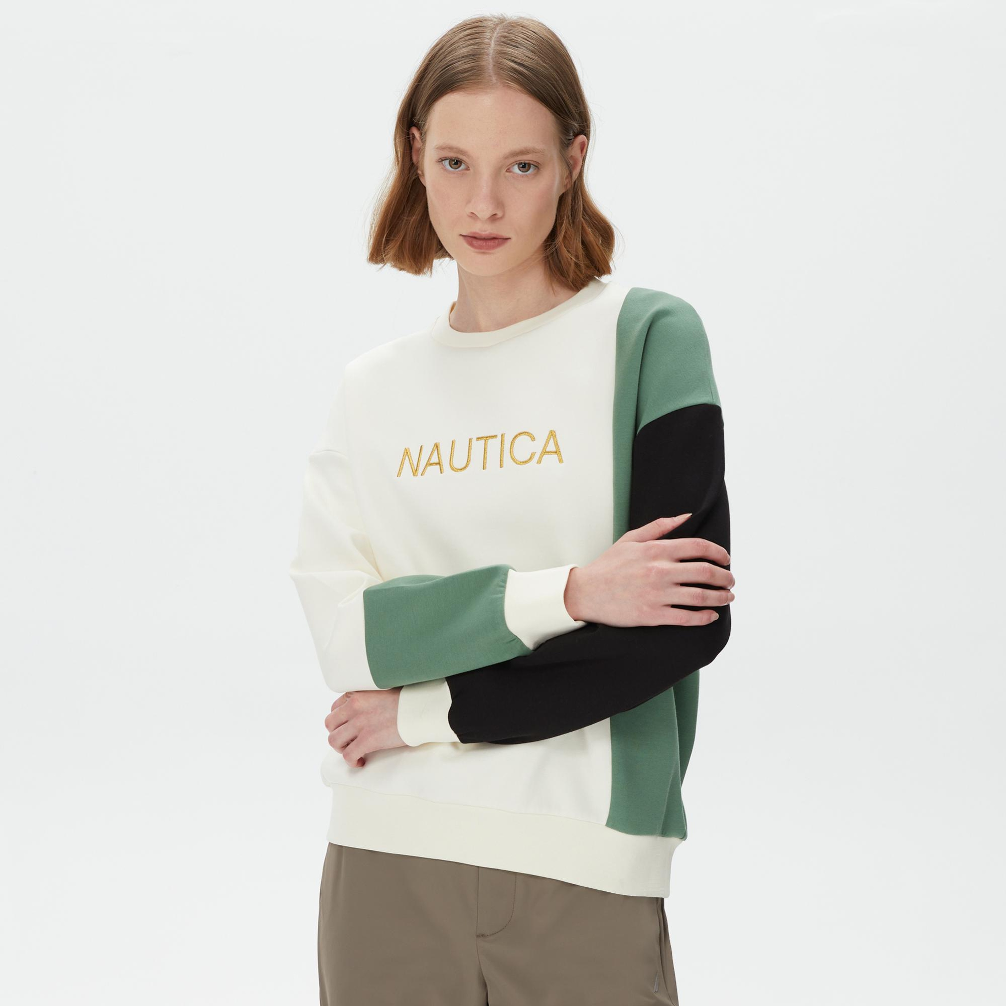 Nautica Kadın Yeşil Relaxed Fit Sweatshirt