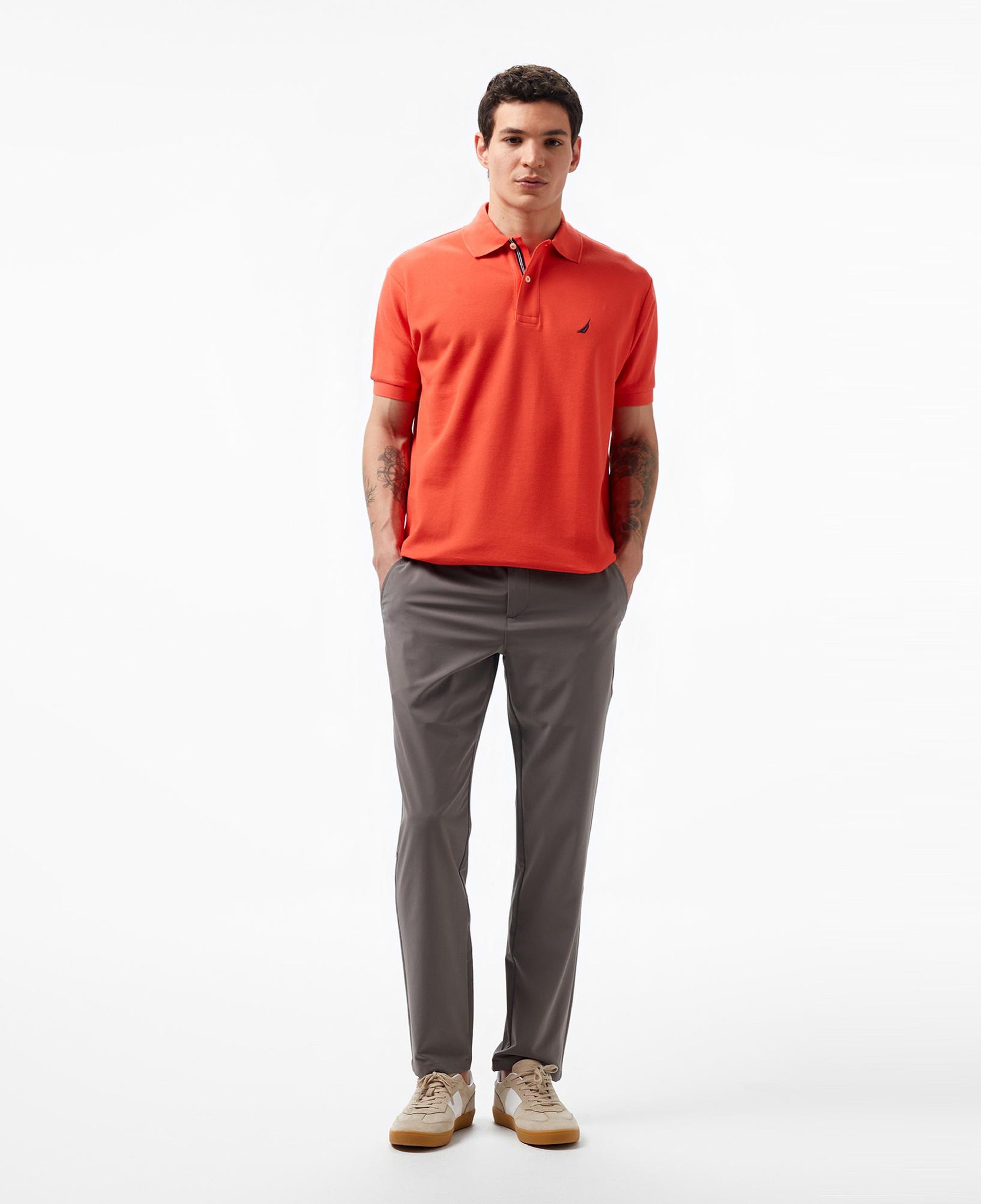 Nautica Erkek Turuncu Classic Fit Kısa Kollu Polo Yaka T-Shirt