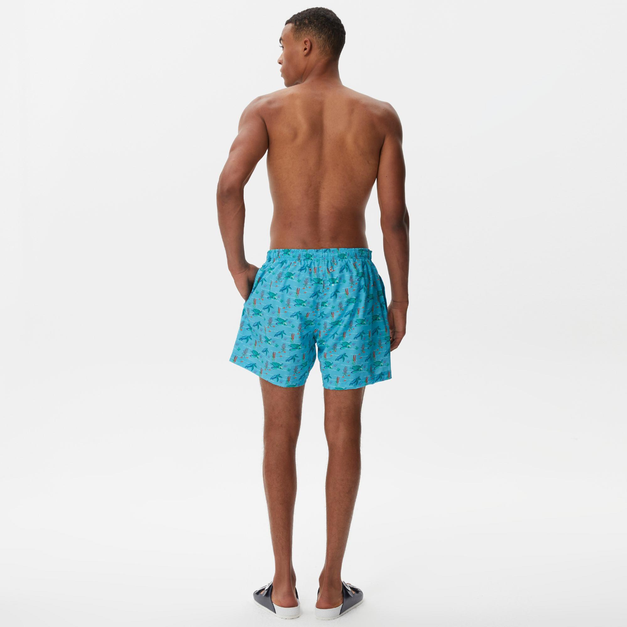 Nautica Erkek Mavi Baskılı Deniz Şortu