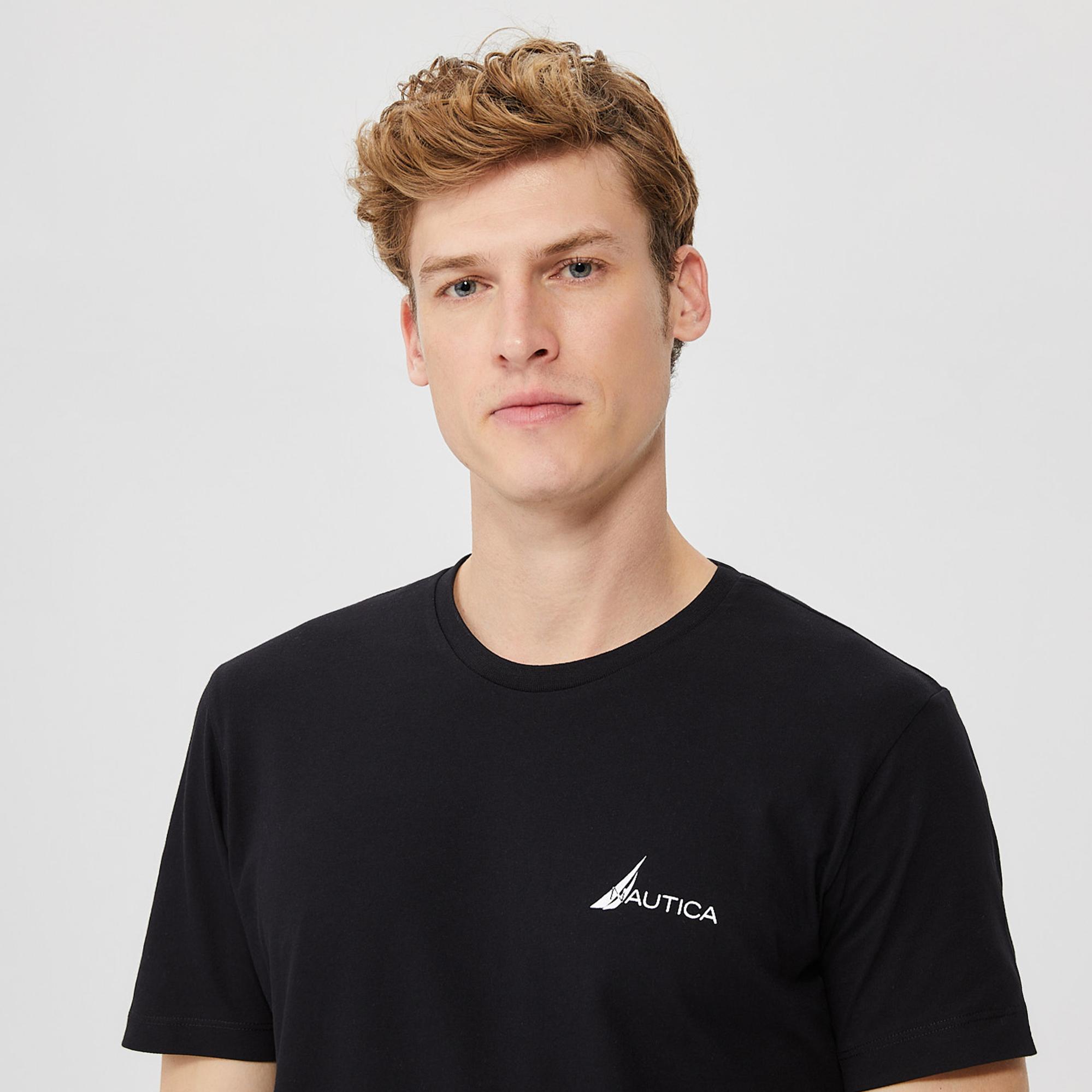 Nautica Erkek Siyah Standart Fit T-Shirt
