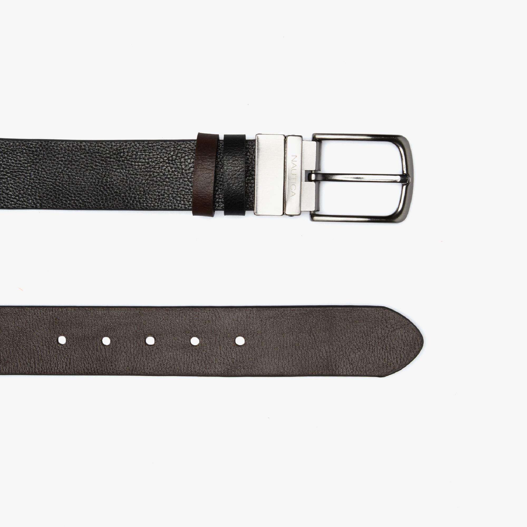 Nautica Erkek Siyah Deri Kemer