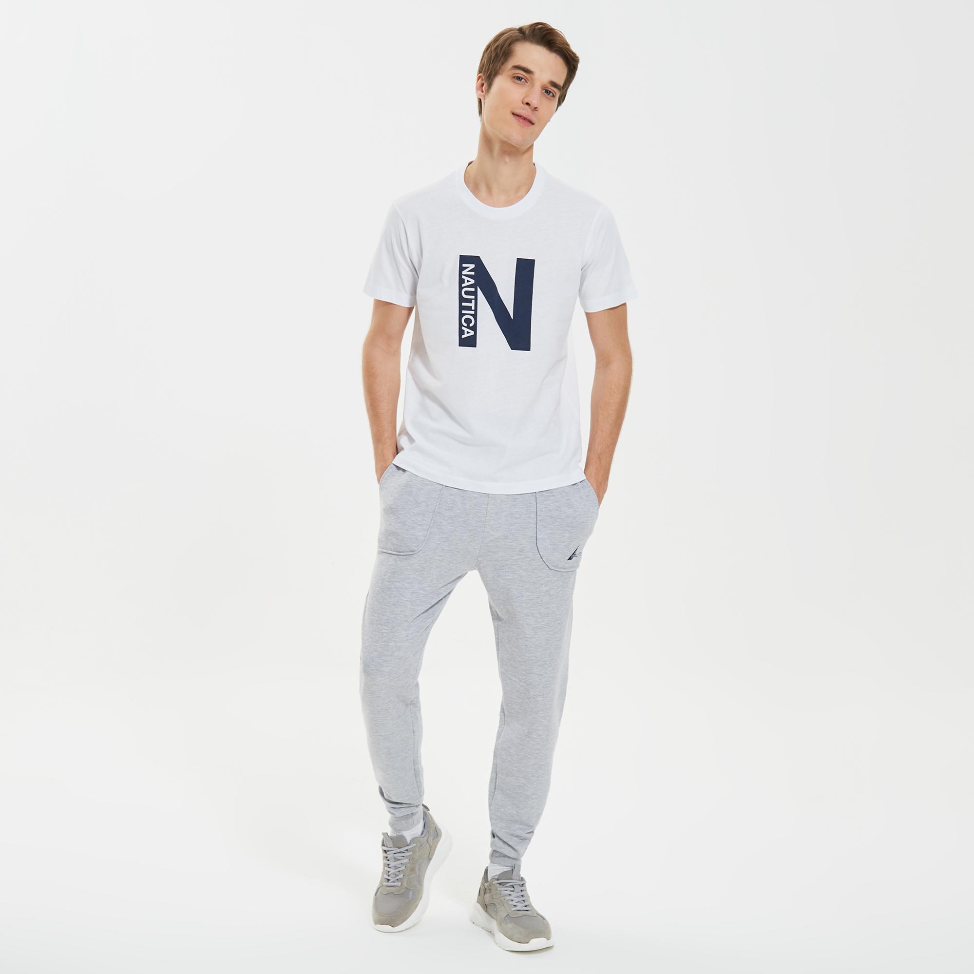 Nautica Erkek Beyaz Standart Fit T-Shirt