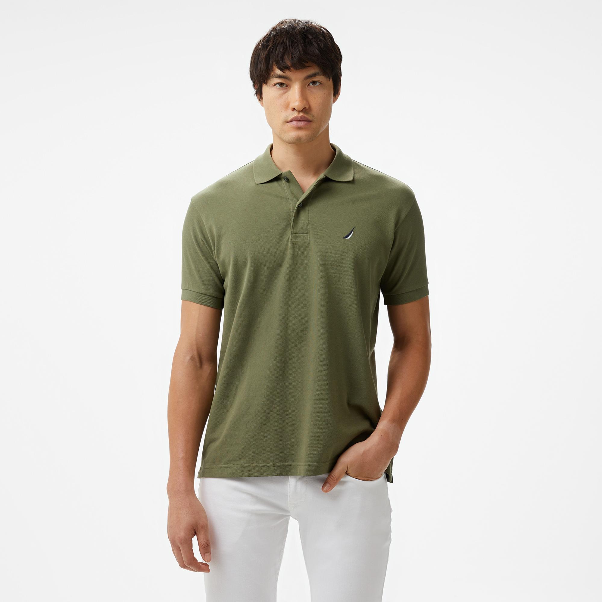 Nautica Erkek Yeşil Classic Fit Kısa Kollu Polo Yaka T-Shirt
