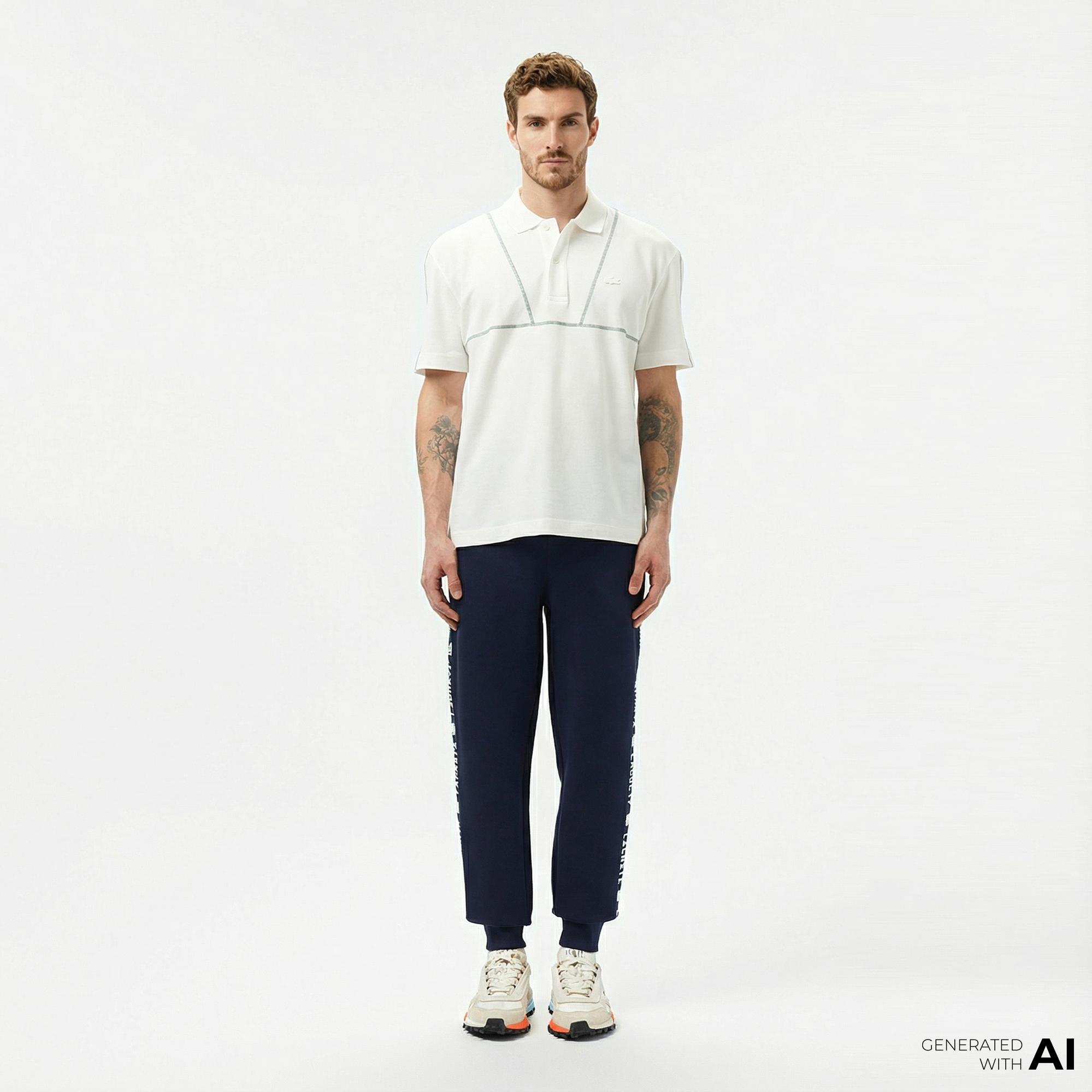 Lacoste Erkek Regular Fit Baskılı Lacivert Eşofman Altı