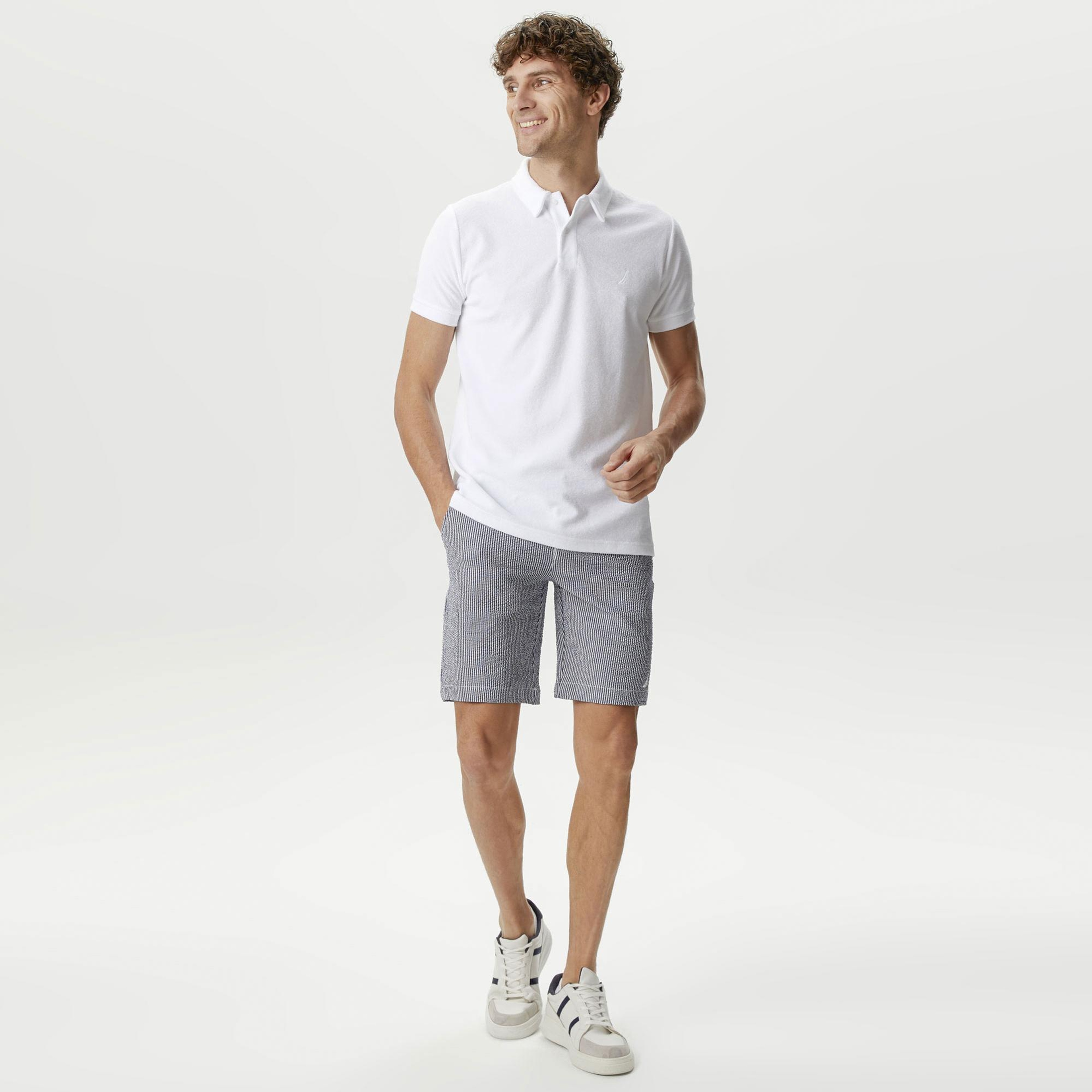 Nautica Erkek Beyaz Classic Fit Kısa Kollu Polo Yaka T-Shirt