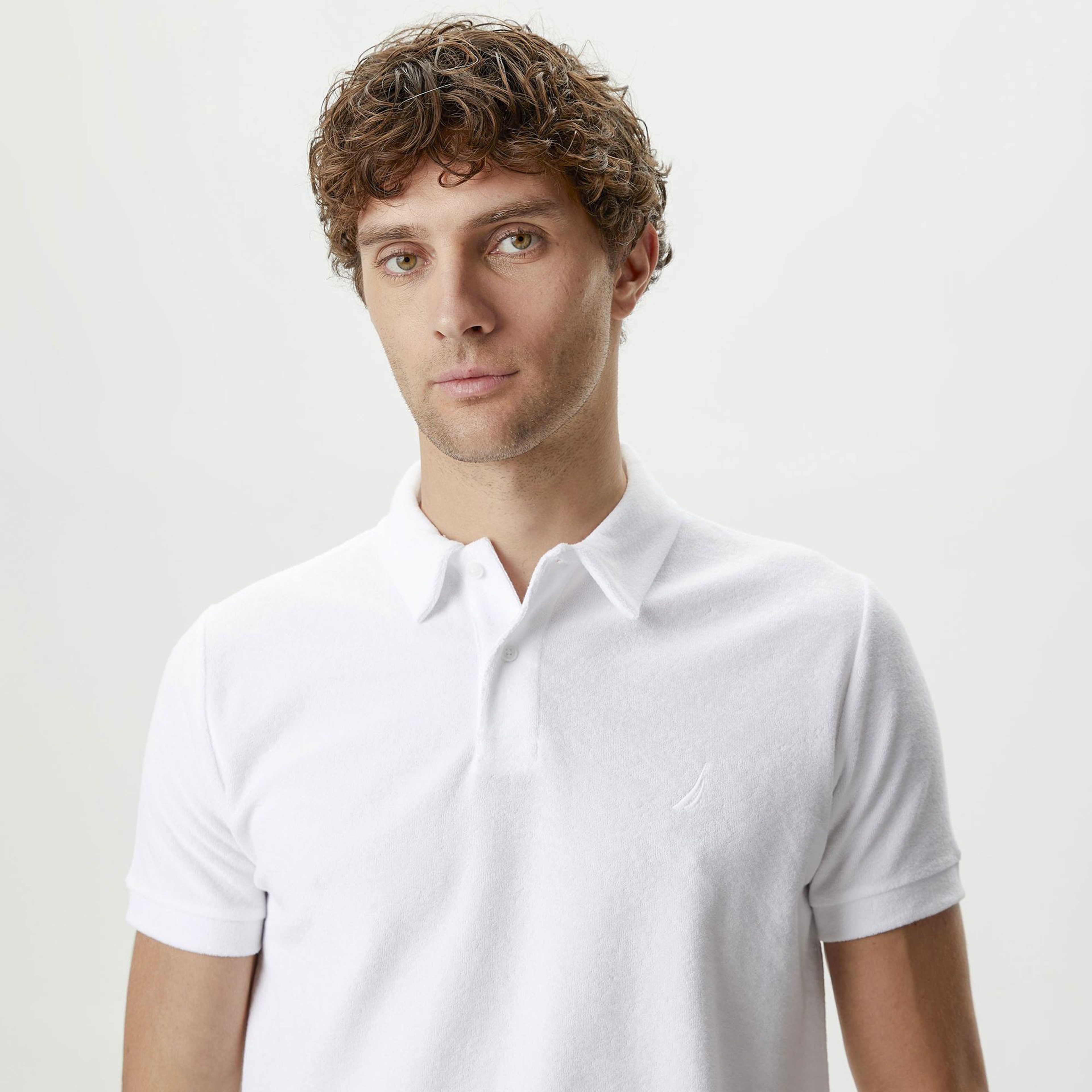 Nautica Erkek Beyaz Classic Fit Kısa Kollu Polo Yaka T-Shirt