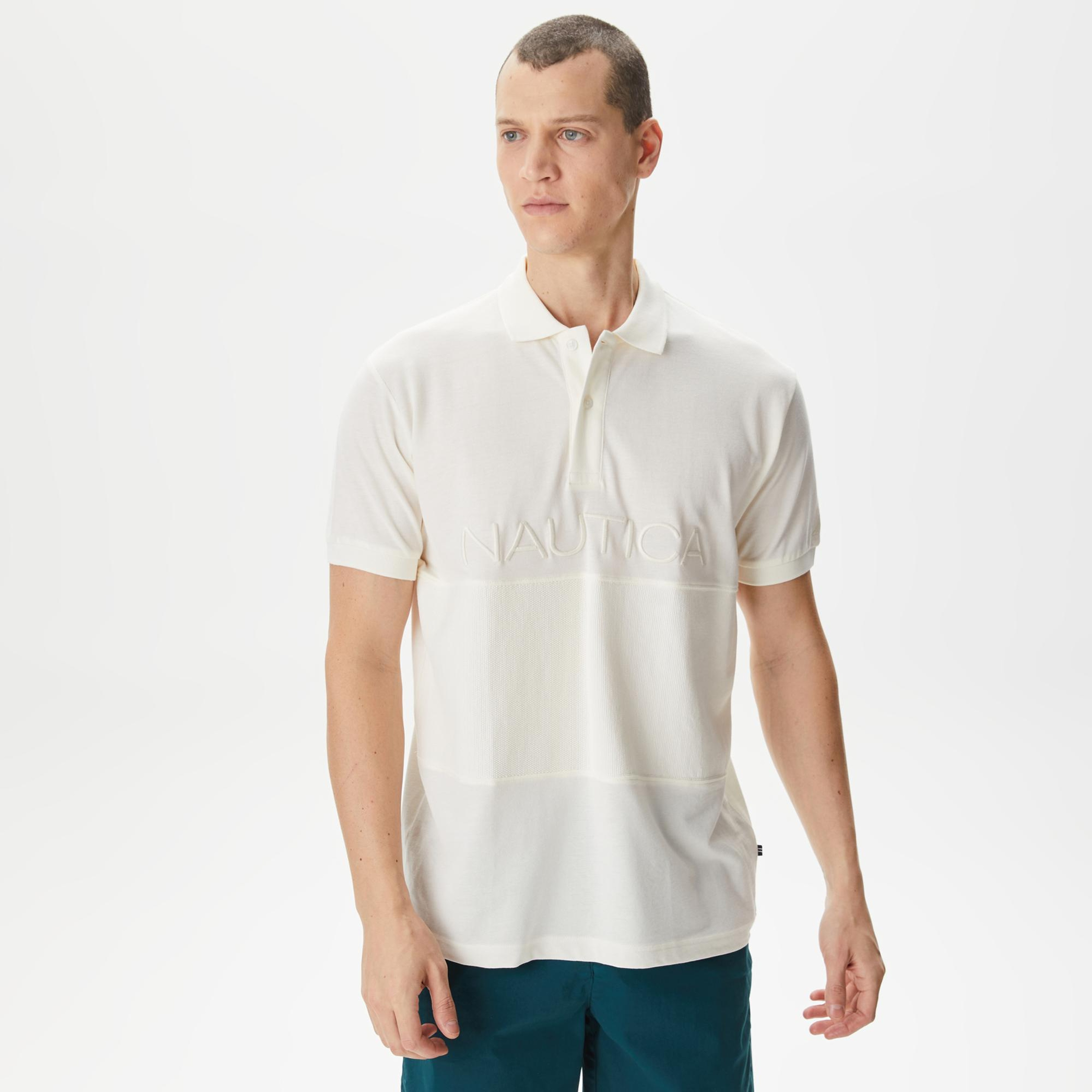 Nautica Erkek Beyaz Classic Fit Polo