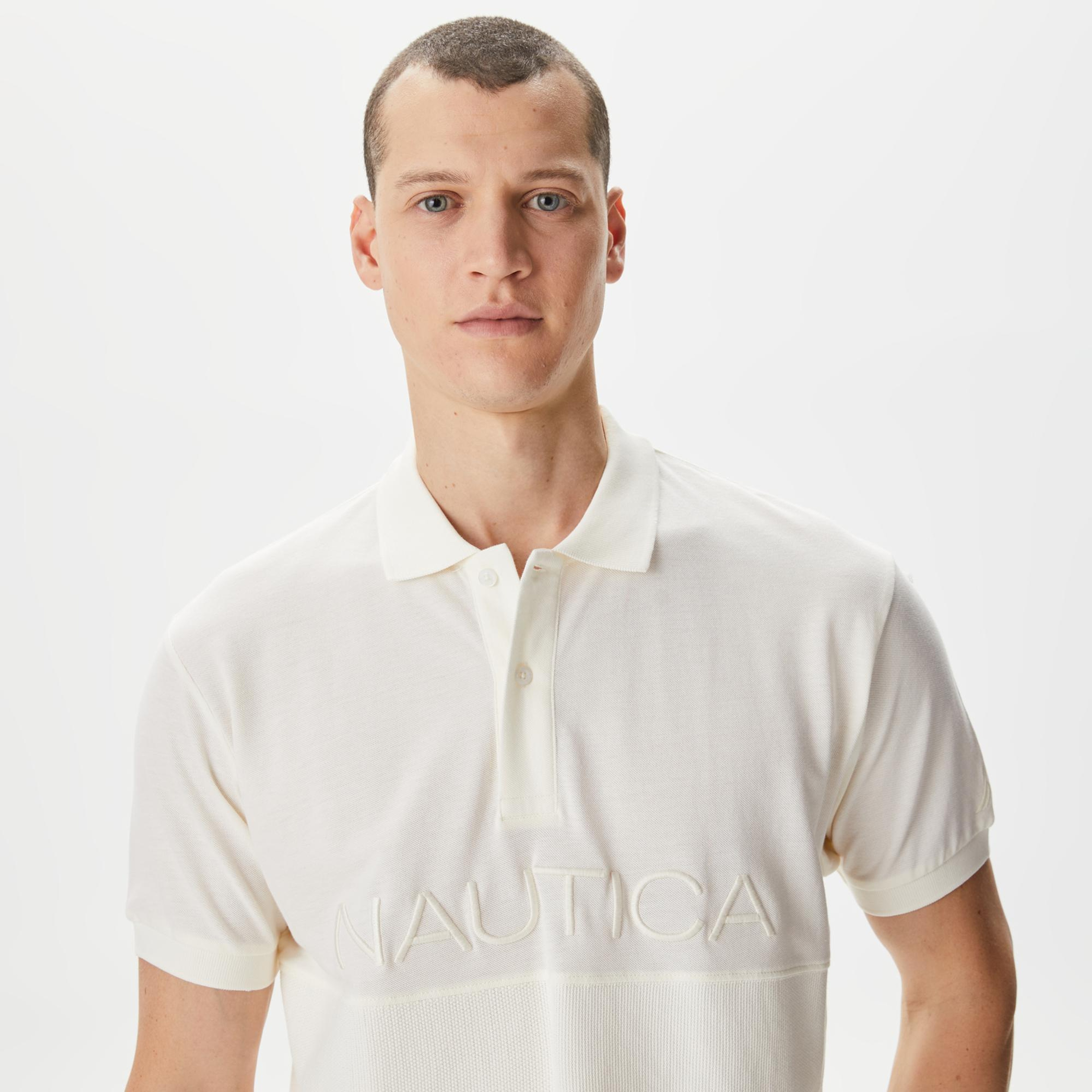 Nautica Erkek Beyaz Classic Fit Polo
