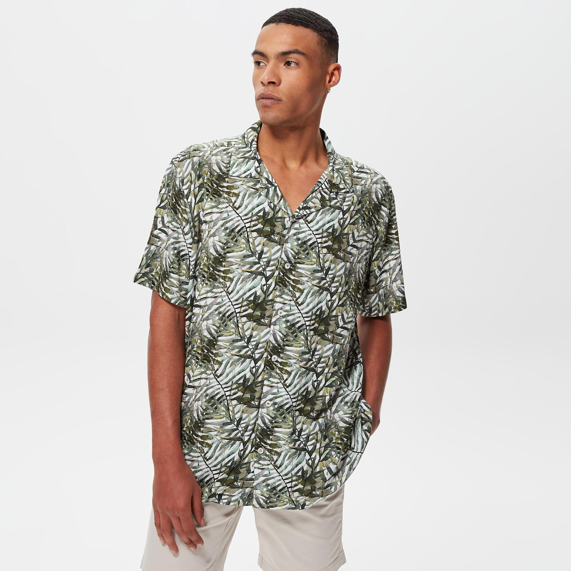 Nautica Erkek Yeşil Classic Fit Kısa Kollu Gömlek