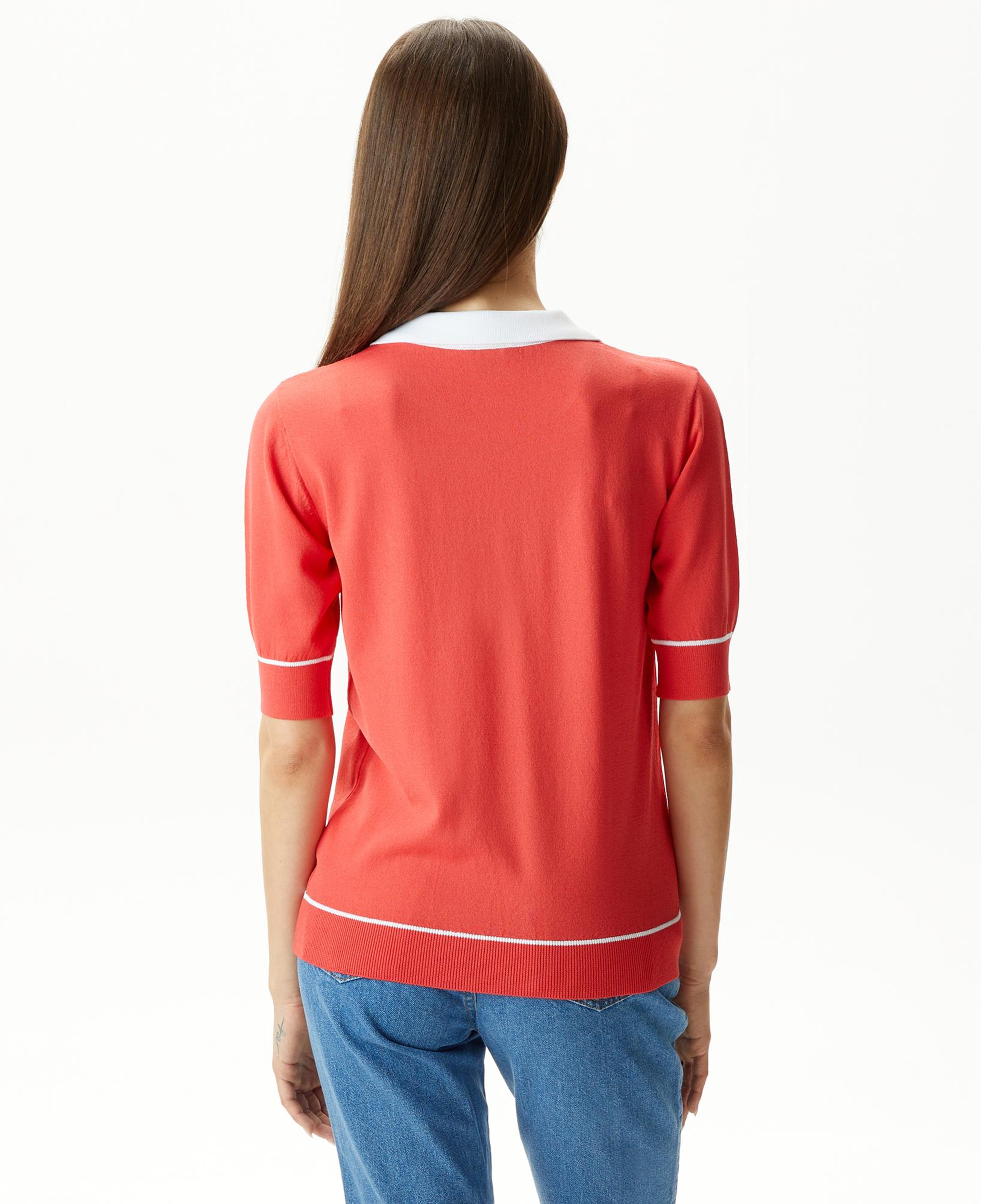 Nautica Kadın Kırmızı Relaxed Fit Kısa Kollu Triko