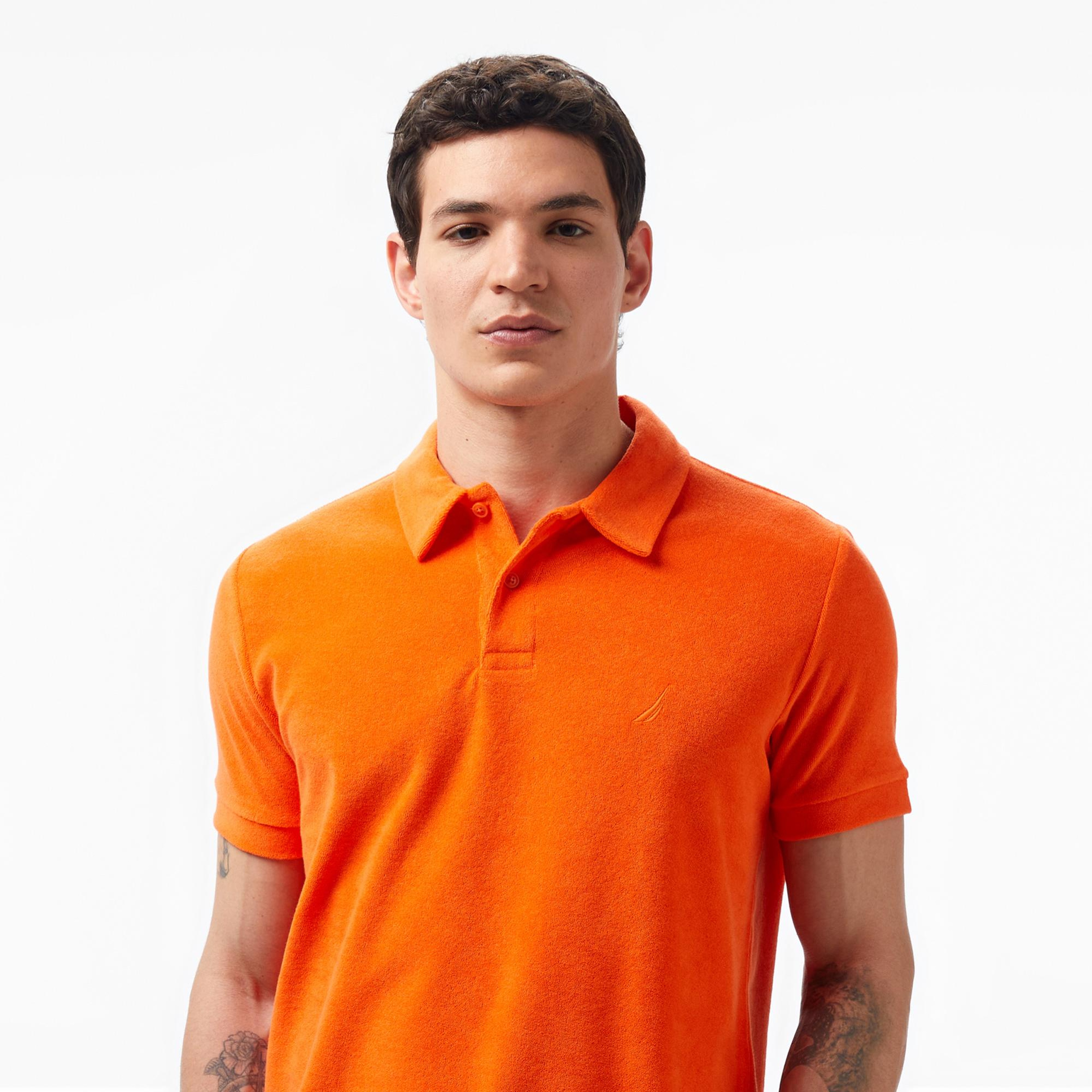 Nautica Erkek Turuncu Classic Fit Kısa Kollu Polo Yaka T-Shirt