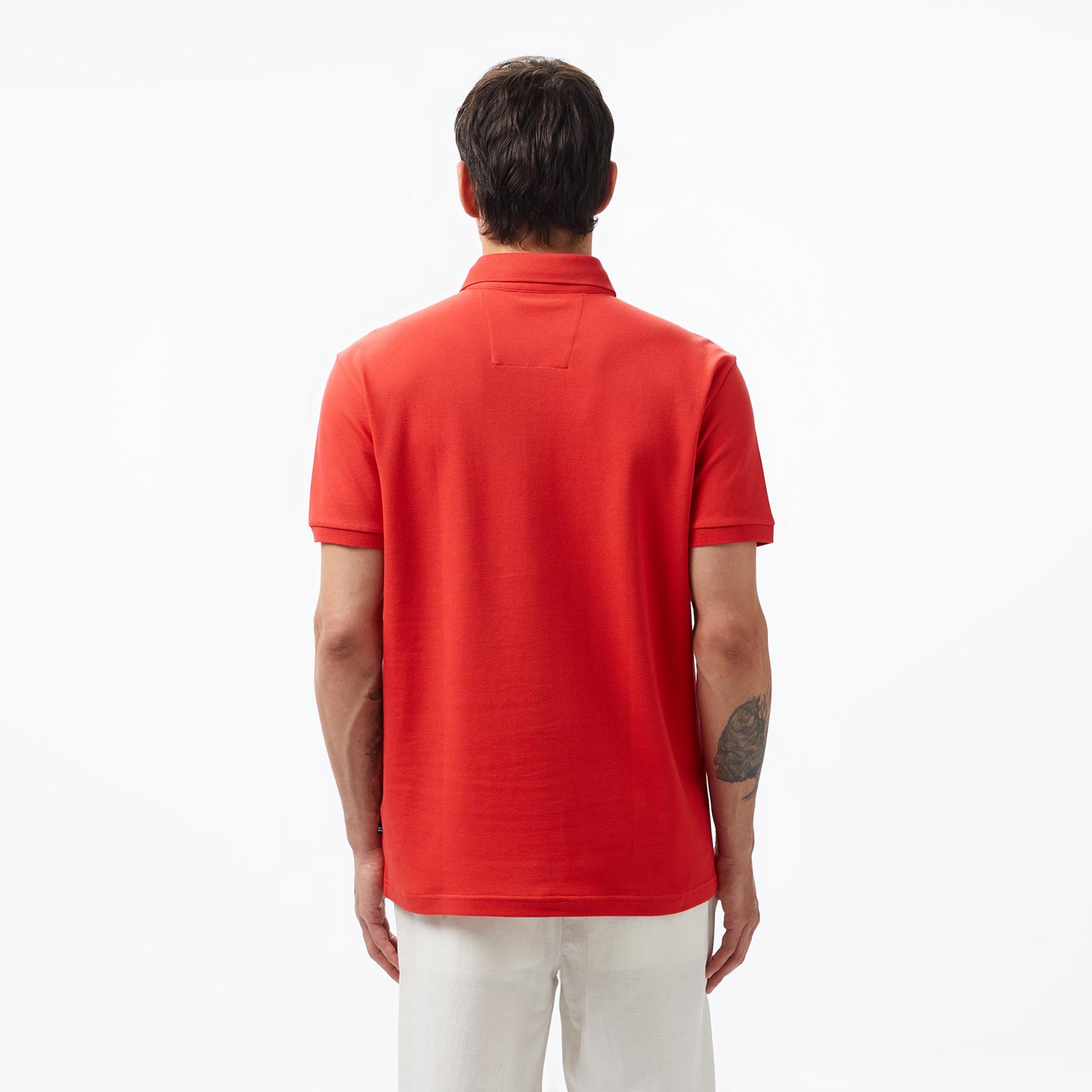 Nautica Erkek Kırmızı Slim Fit Kısa Kollu Polo Yaka T-Shirt