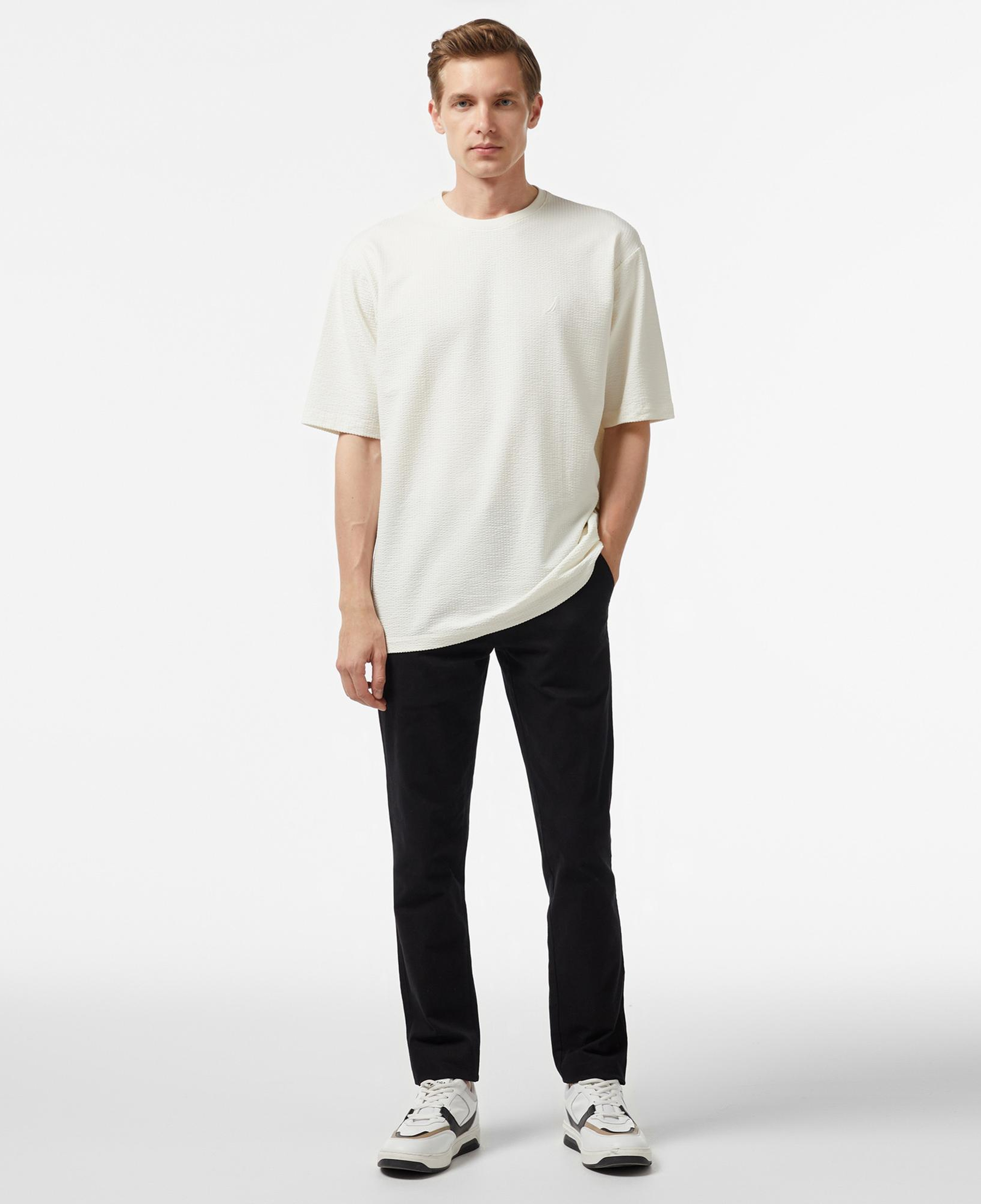 Nautica Erkek Krem Rengi Oversize T-Shirt