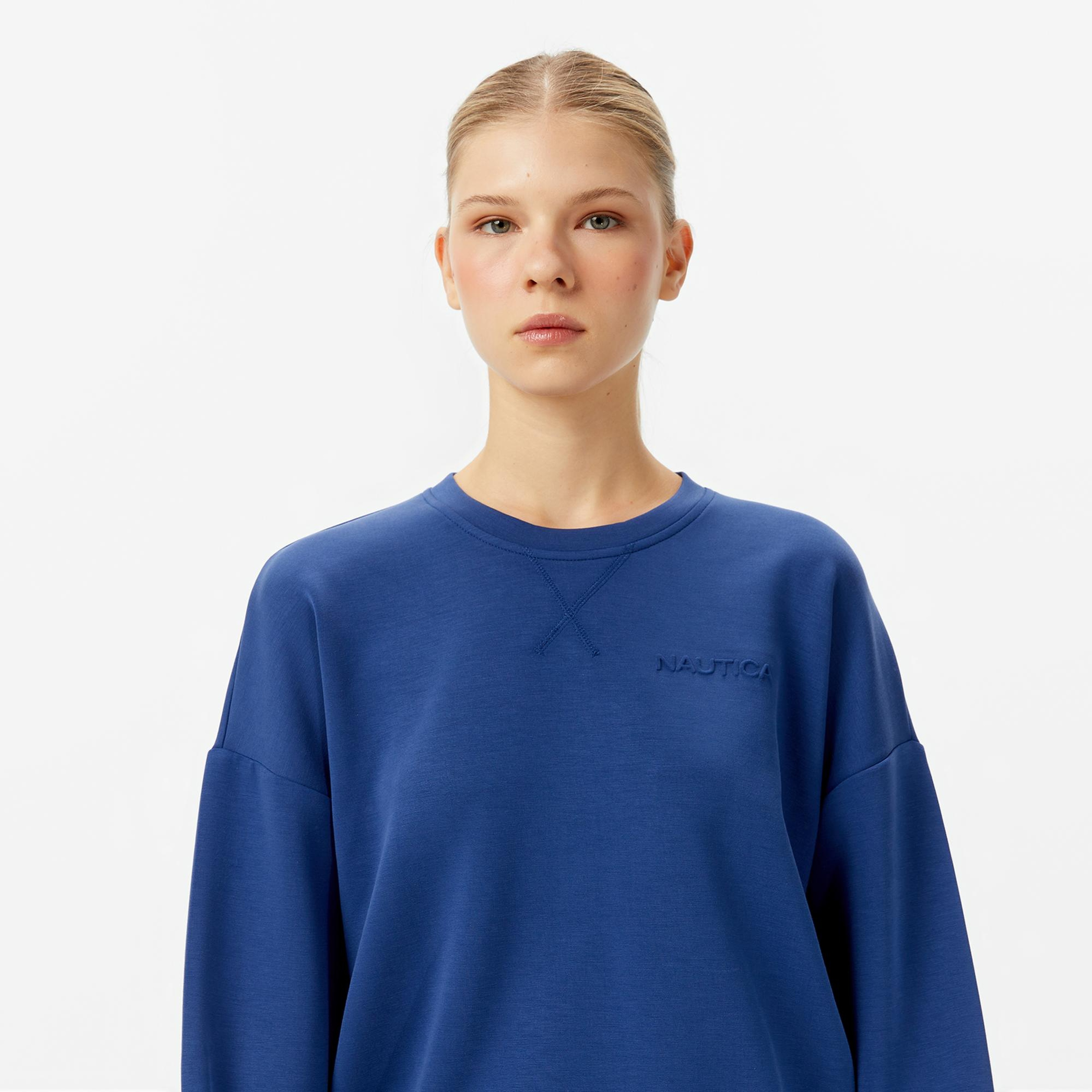 Nautica Kadın Mavi Regular Fit Sweatshirt