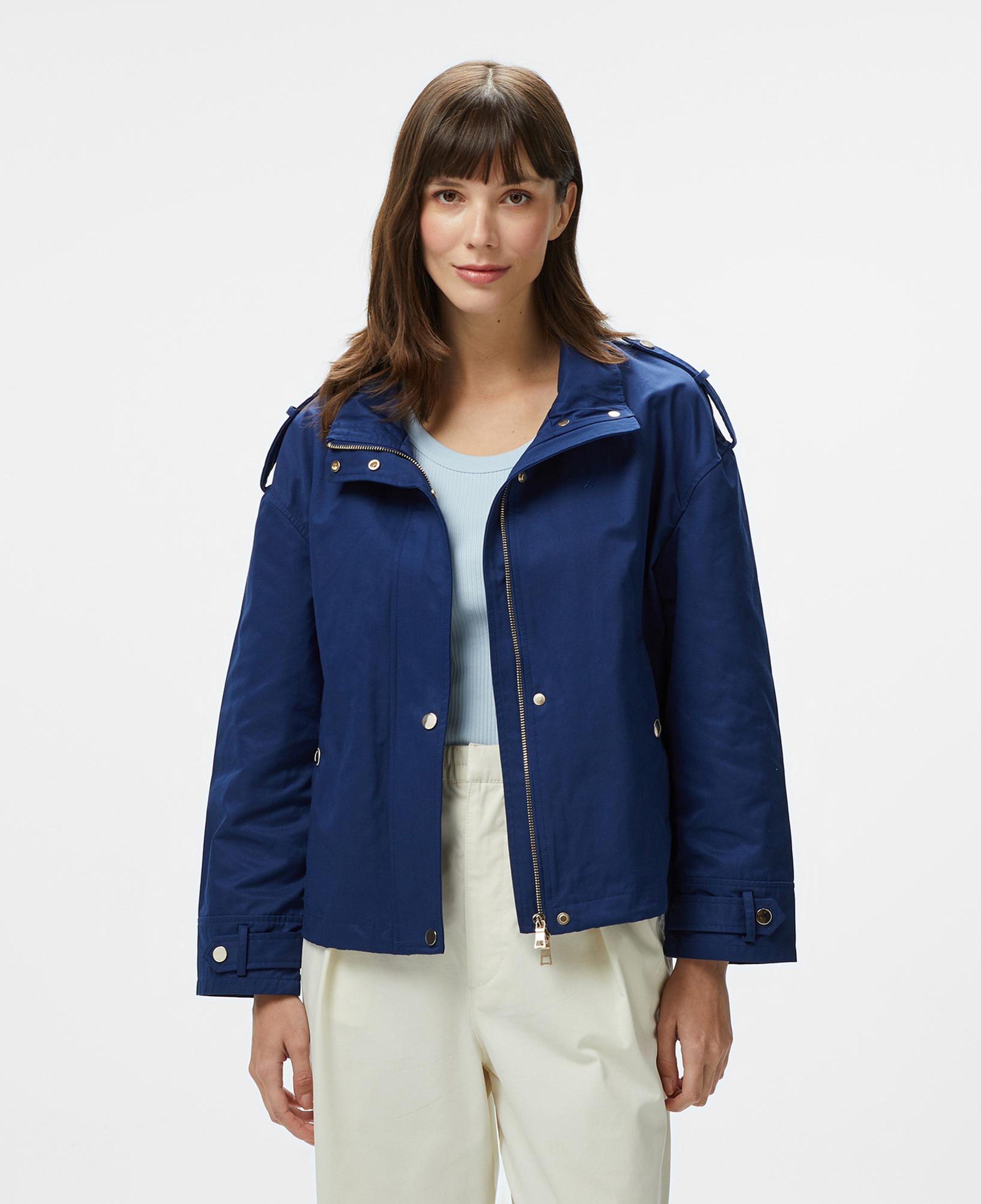 Nautica Kadın Lacivert Regular Fit Dik Yaka Mont