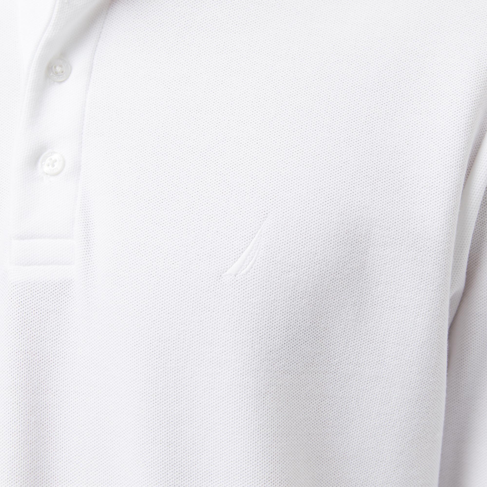 Nautica Erkek Beyaz Classic Fit Uzun Kollu Polo Yaka T-Shirt