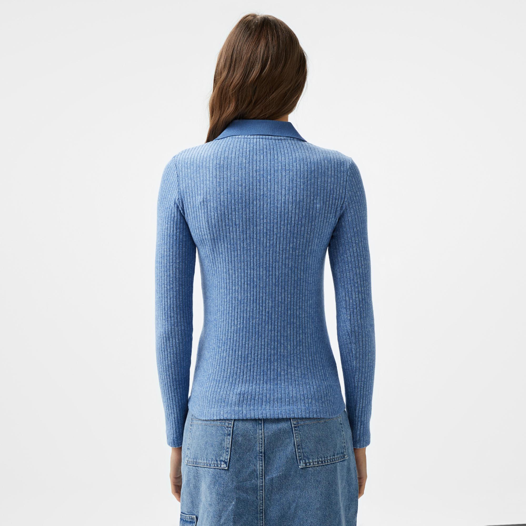 Nautica Kadın Mavi Uzun Kollu Polo