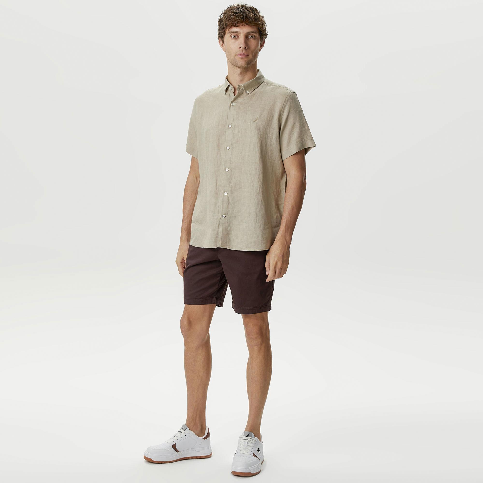 Nautica Erkek Kahverengi Slim Fit Bermuda