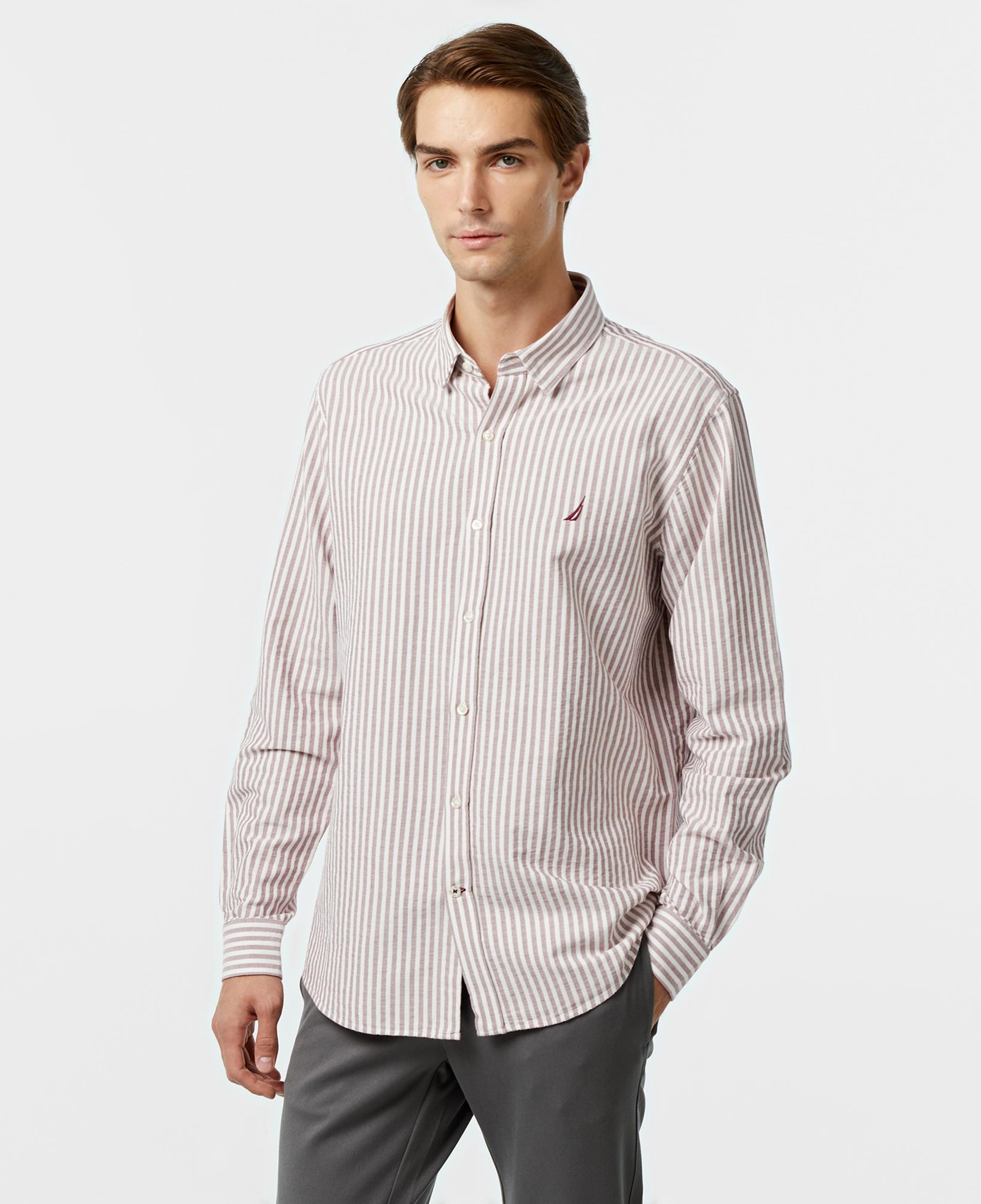 Nautica Erkek Bordo Classic Fit Gömlek