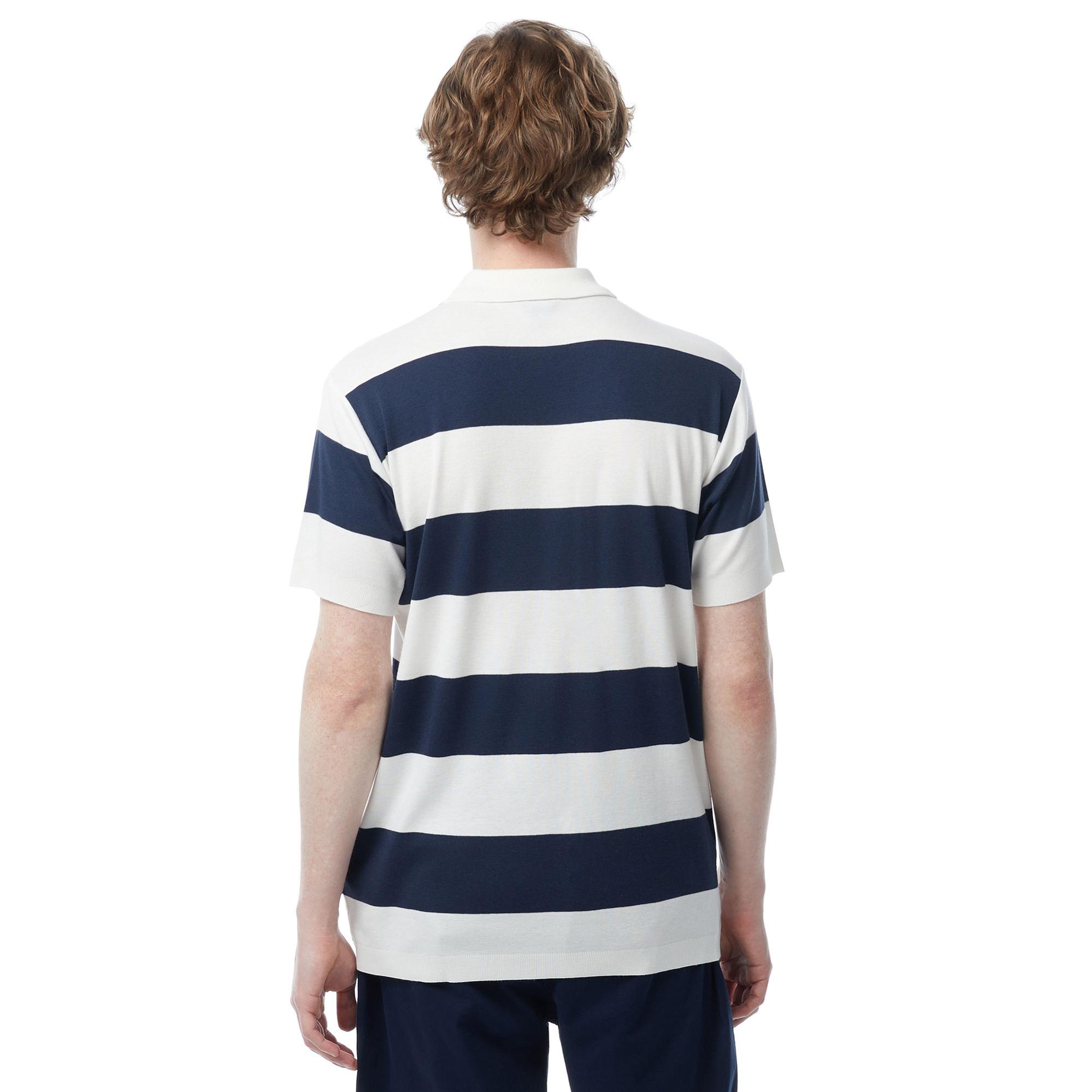 Nautica Erkek Lacivert Classic Fit Kısa Kollu Çizgili Polo Yaka T-Shirt